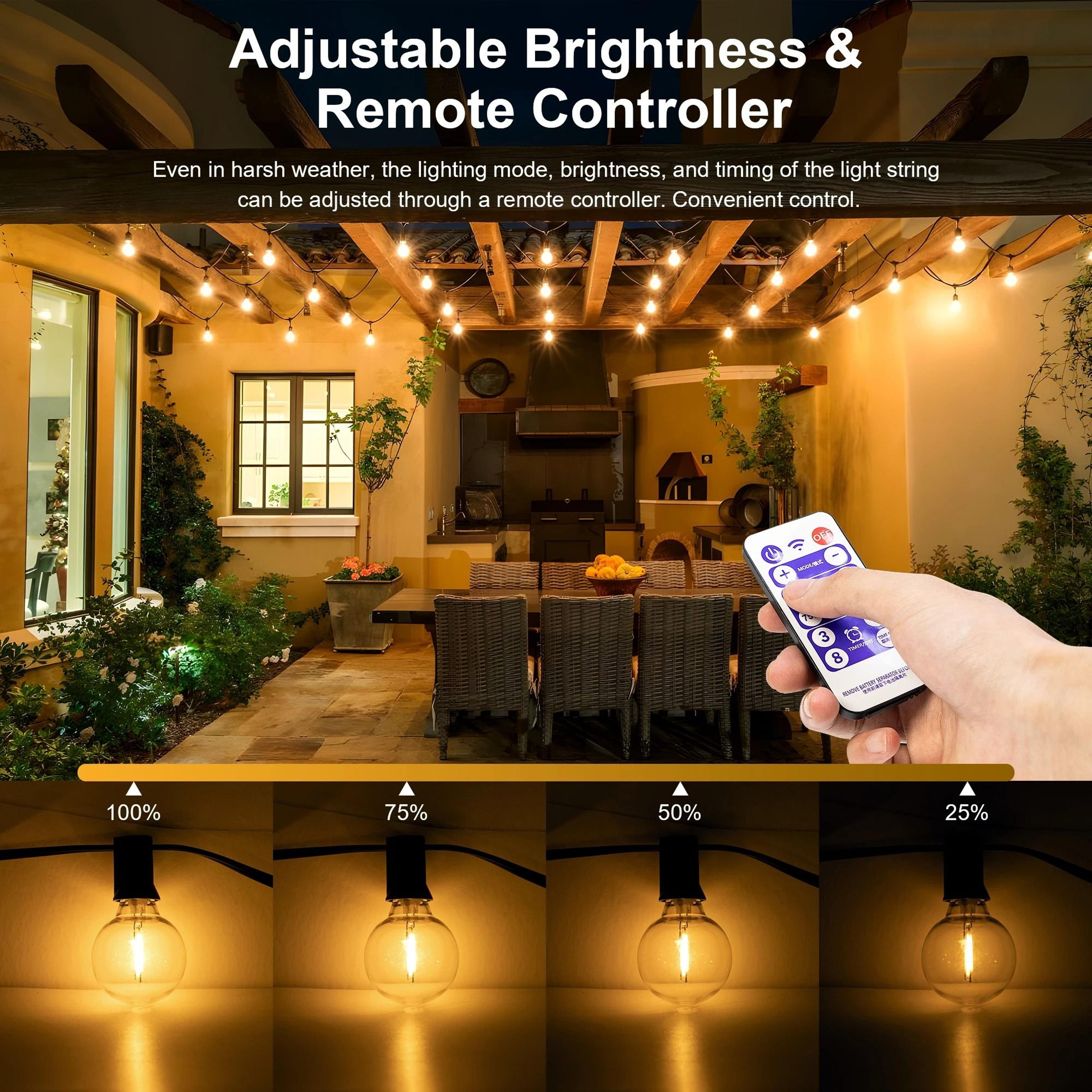 Solar Outdoor G40 Globe Patio String Lights Shatterproof LED Weatherproof Hanging Lights For Backya 2