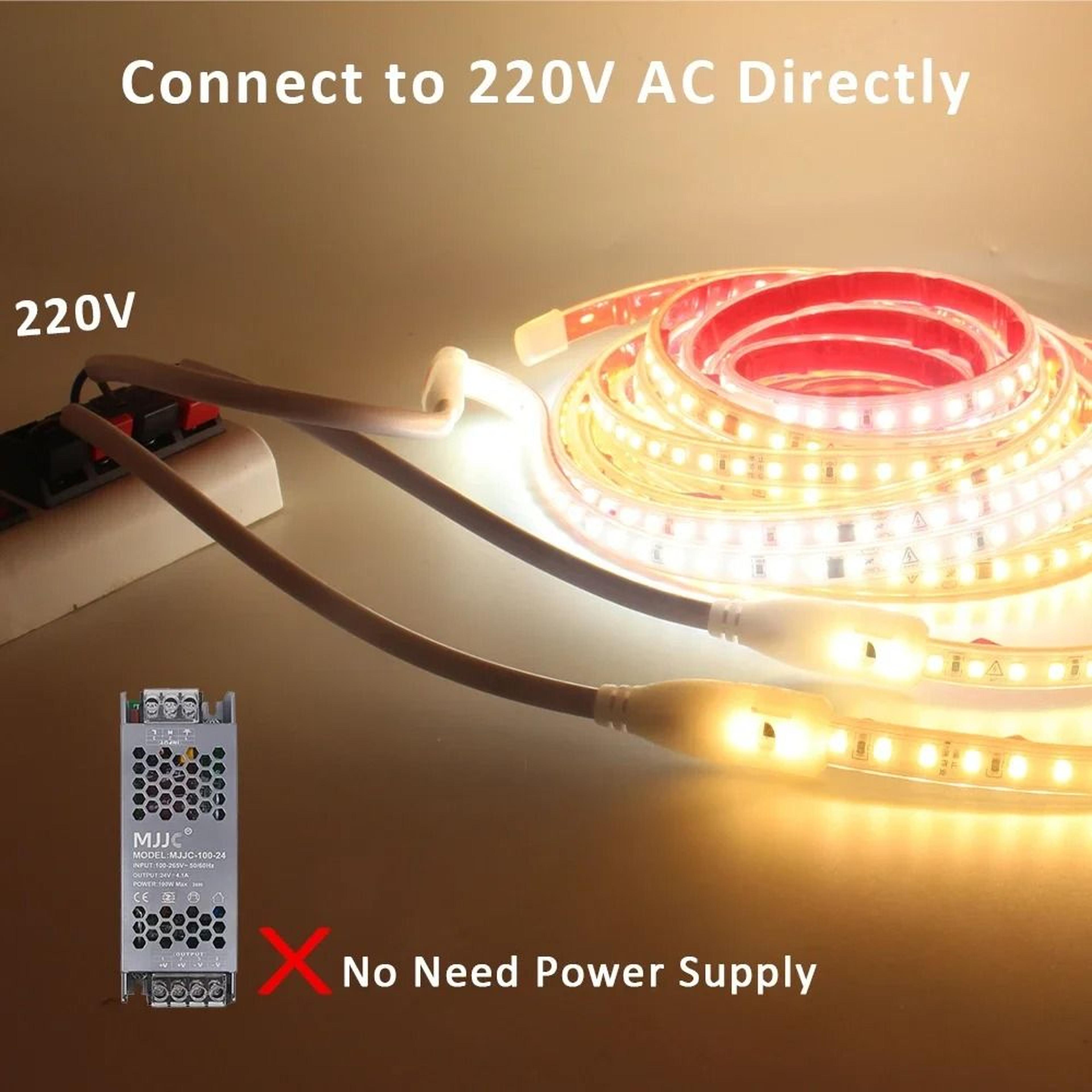 220V230V AC SMD2835 Outdoor LED Strip Light IP67 Waterproof 120LEDsm Ribbon 4