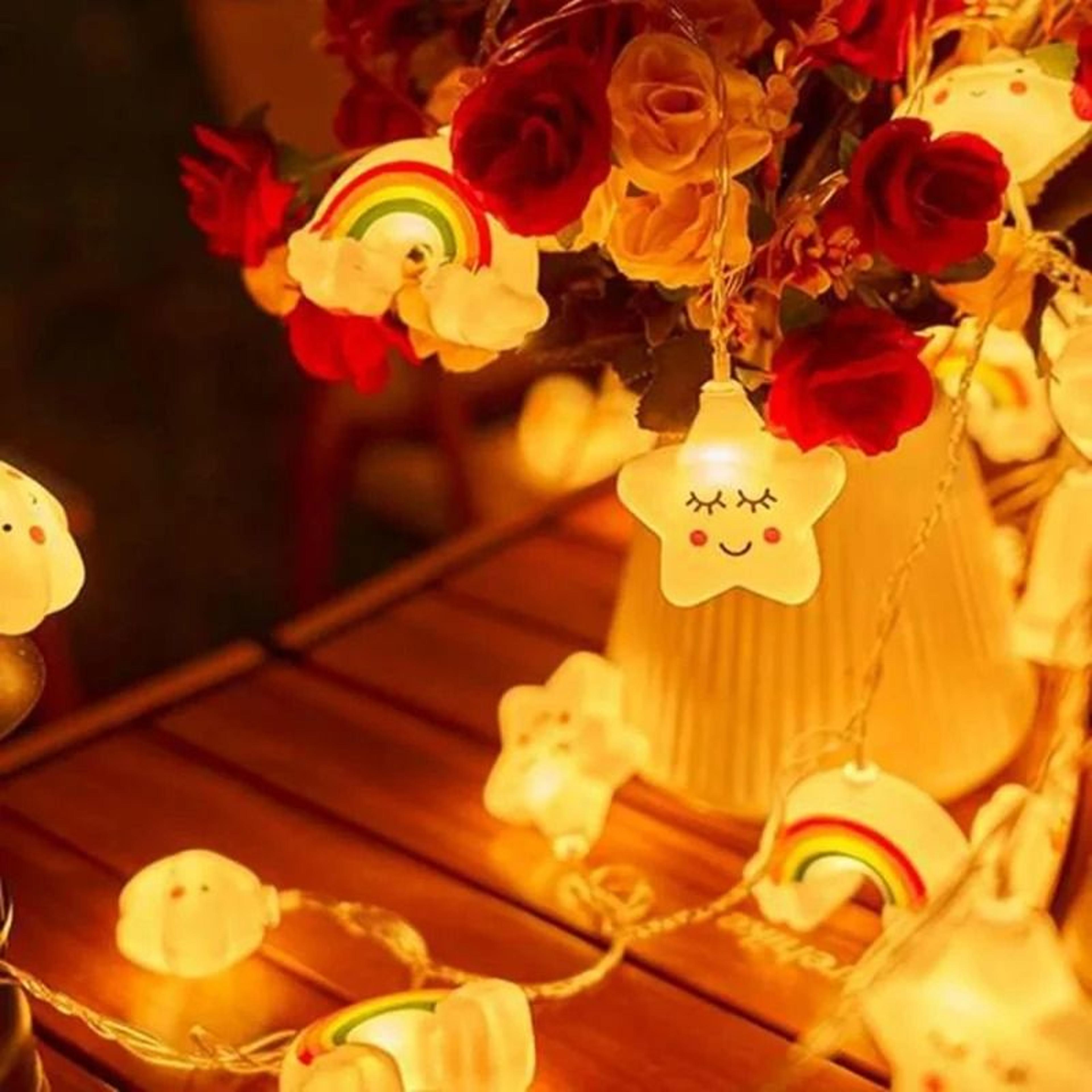 Rainbow Star  Cloud LED Fairy Lights Battery Powered Nursery  Bedroom Decor 1