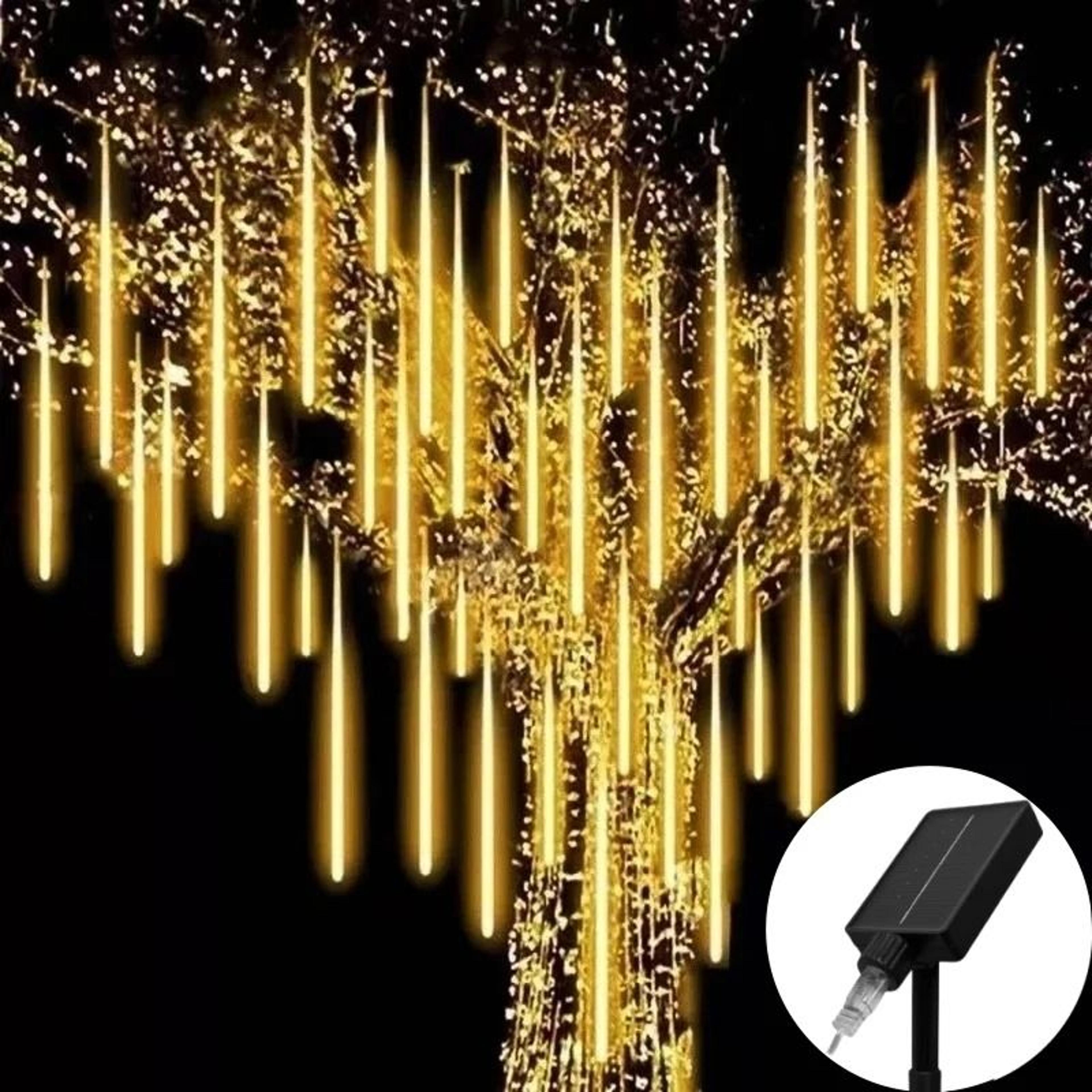 outdoor solar meteor shower led string lights (30cm/50cm waterproof falling rain garland for garden & christmas)
