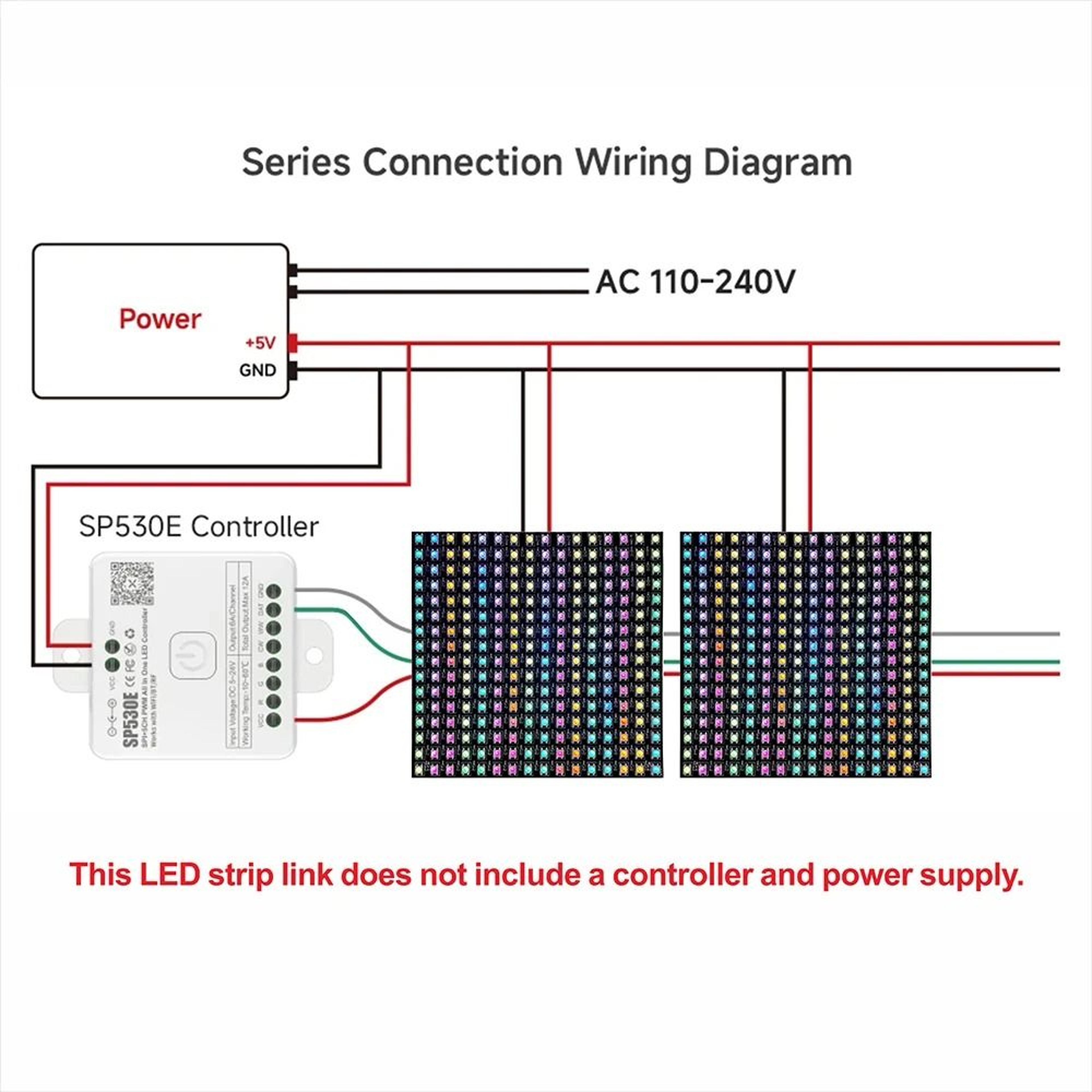 WS2812B Addressable RGB LED Pixel Matrix Panel 5V Flexible Programmable Screen 5
