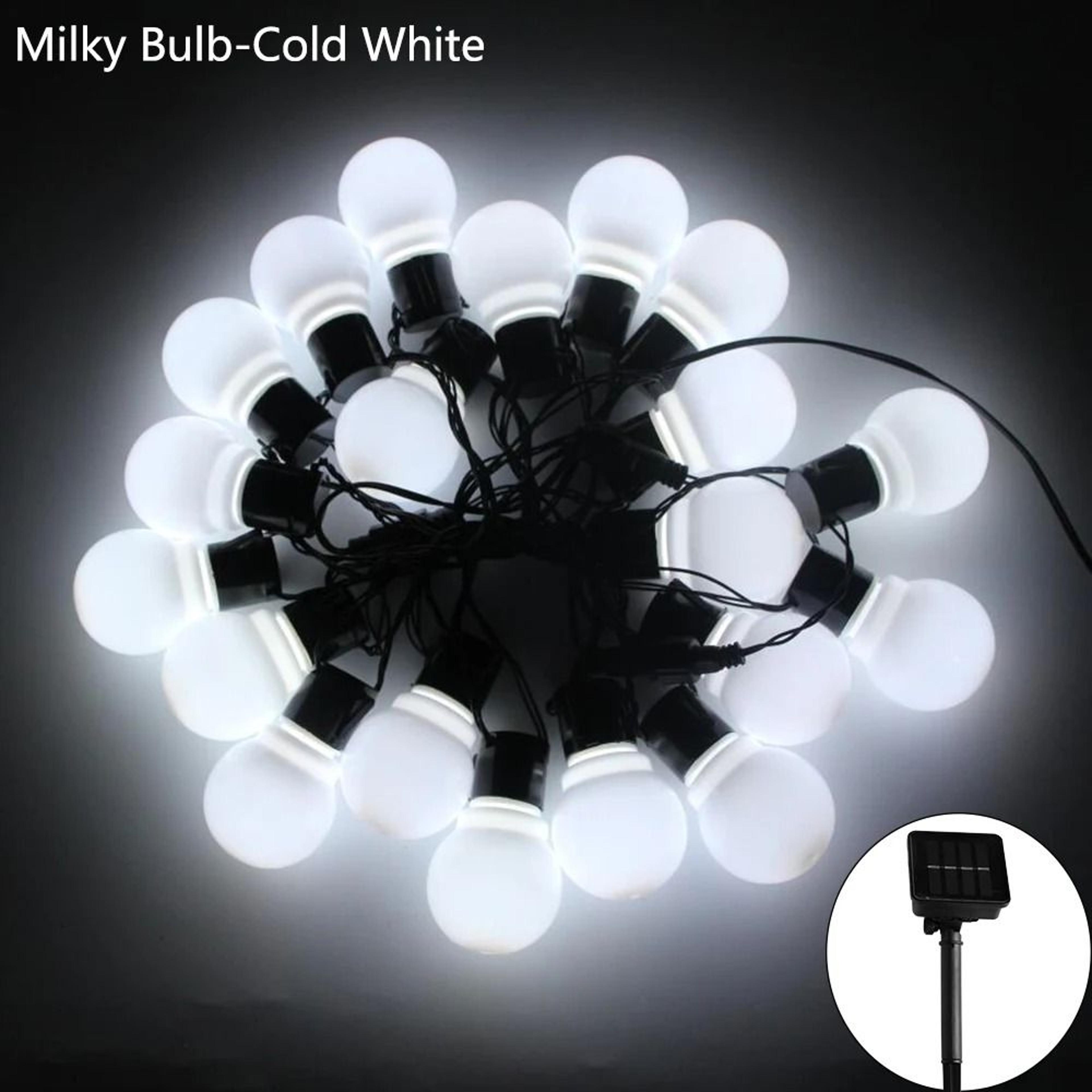 Outdoor Solar Globe LED String Lights Waterproof Fairy Bulb Garland For Patio  Garden 9