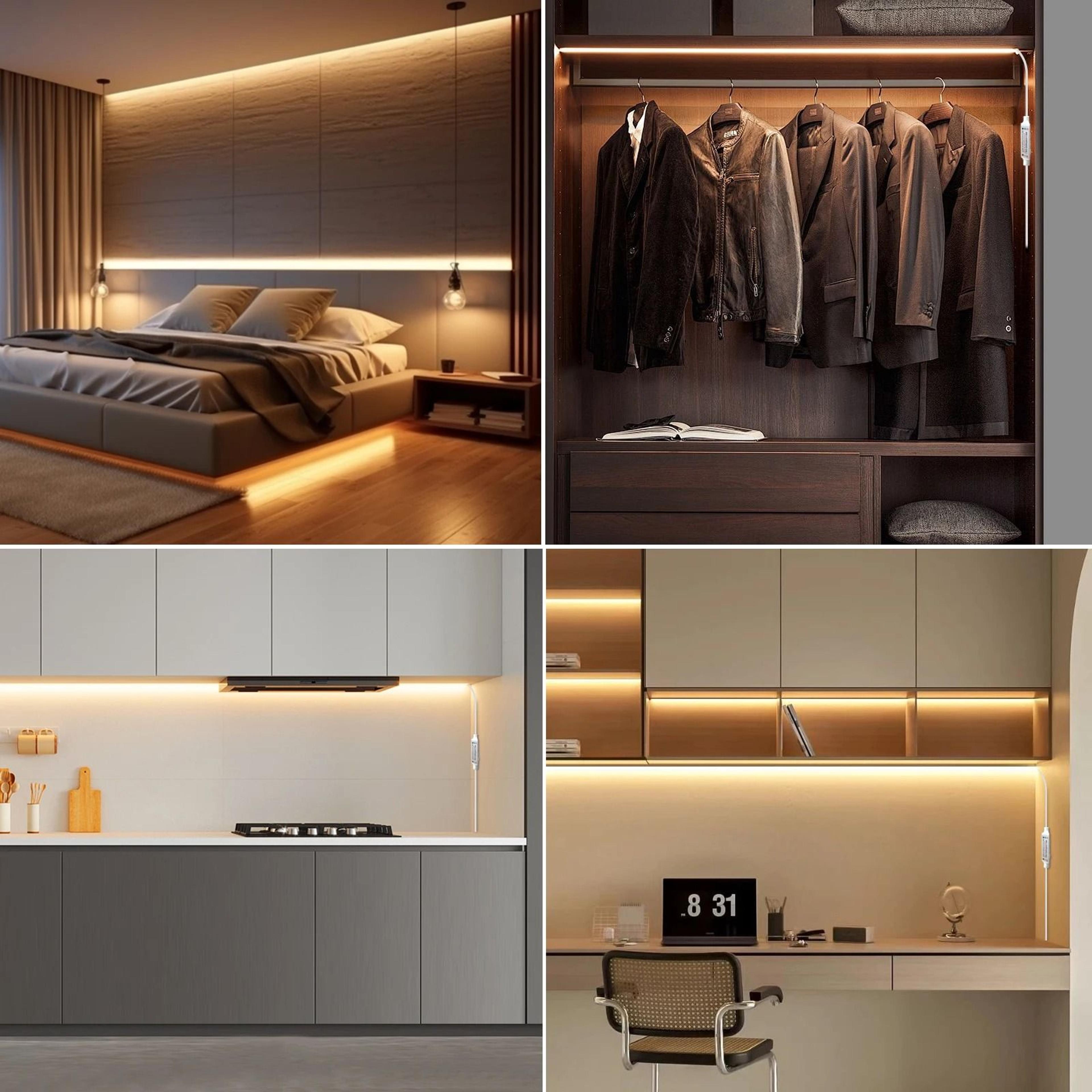 5V COB LED Strip Light With Dimmable Remote Control WhiteWarm White Flexible Cabinet Light 5