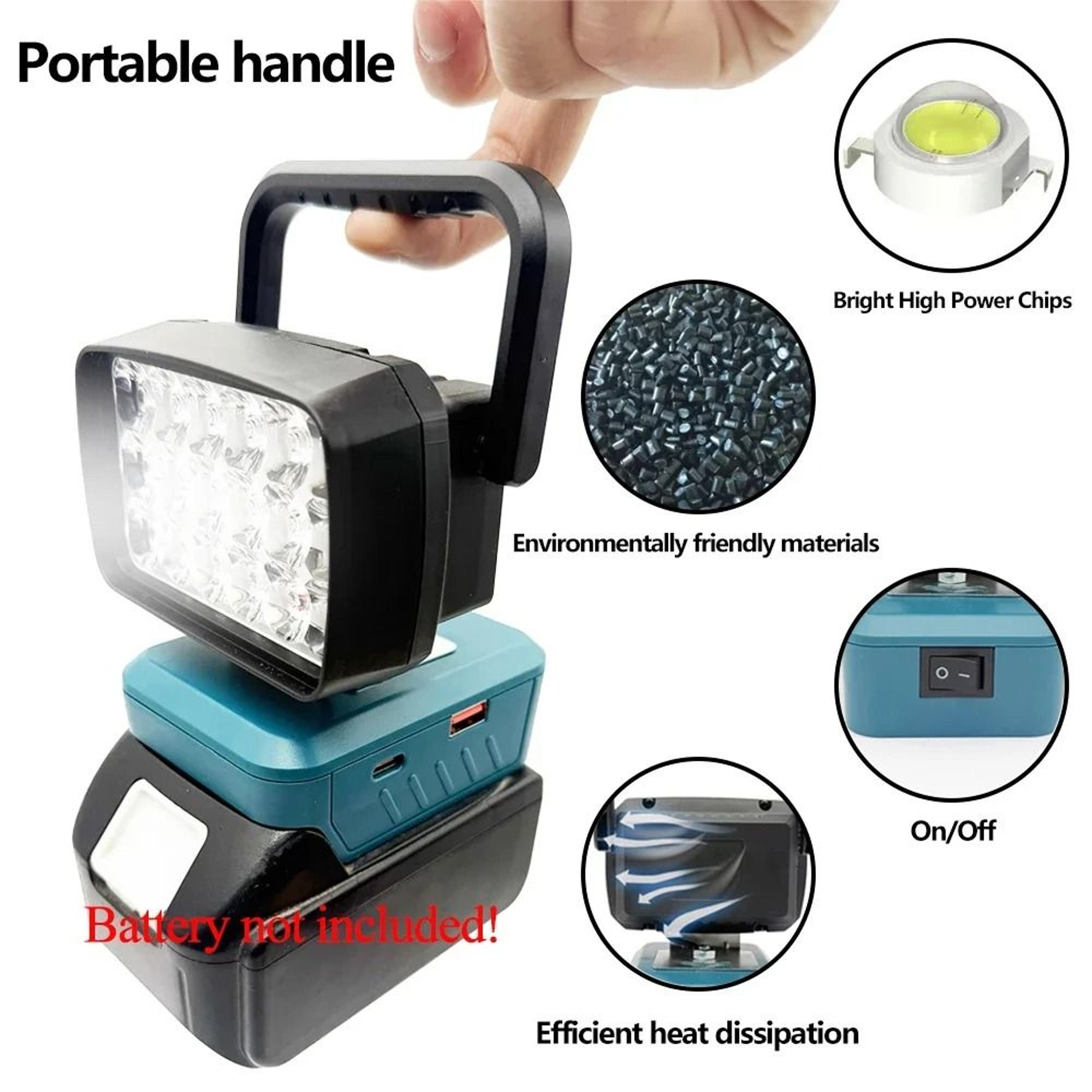 18LED Portable Working Spotlight Cordless Hand Lantern Compatible With MakitaDeWaltMilwaukee 18V20V 3