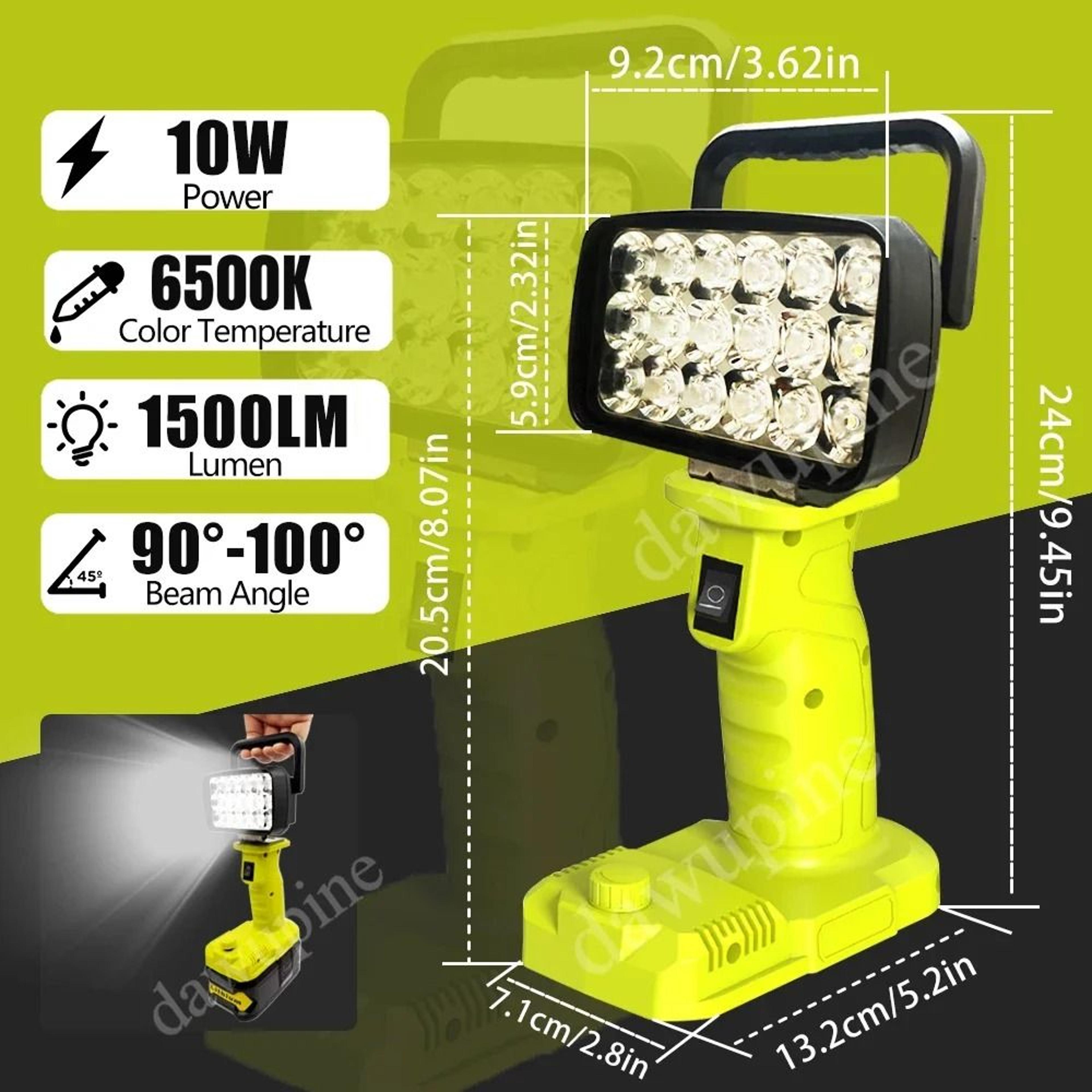 18LED Cordless Work Light Spotlight For Ryobi 18V Battery Portable Outdoor Camping Lamp  Searchligh 3