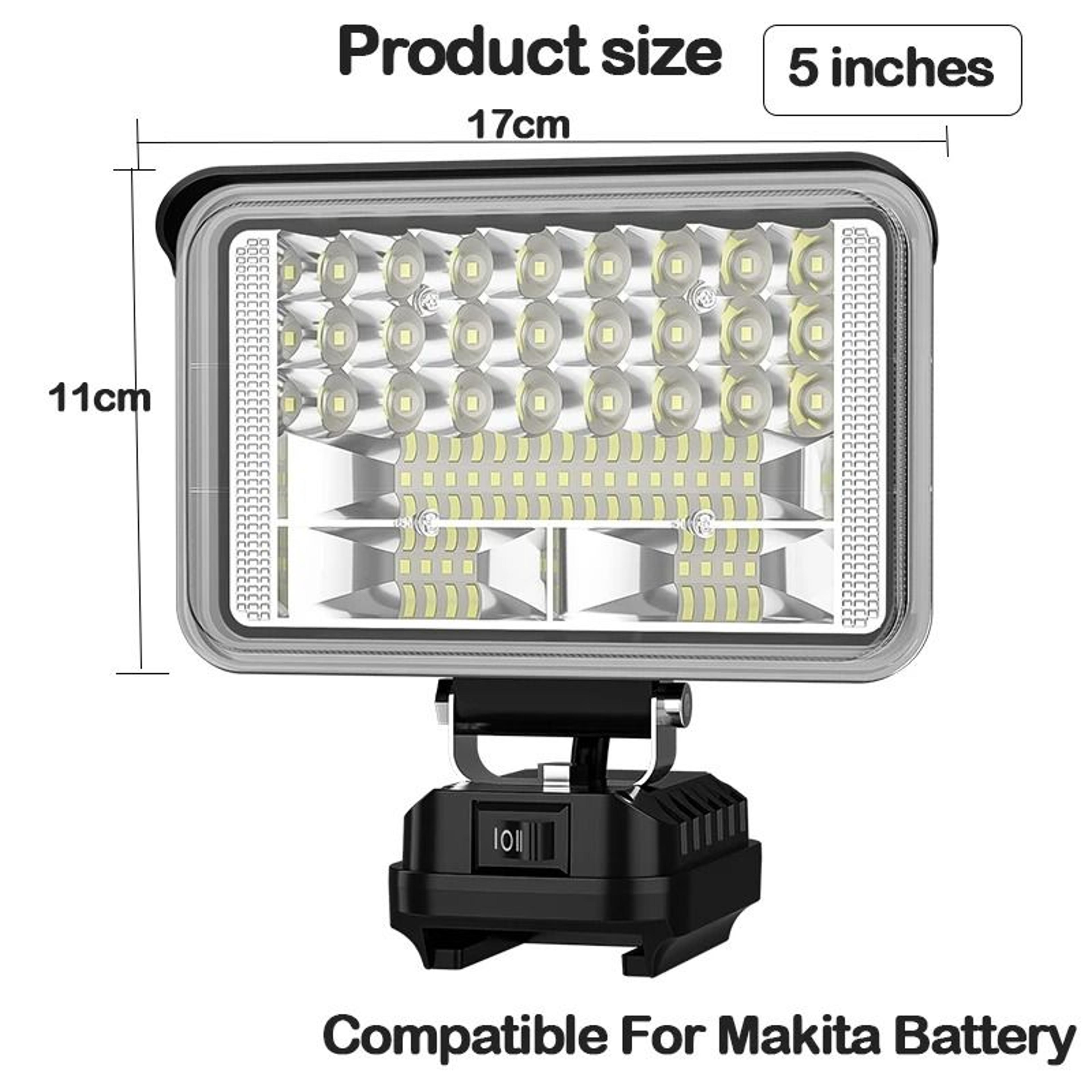Portable LED Work Light Floodlight For Makita 144V20V Battery 3458Inch Cordless Spotlight Flashligh 4