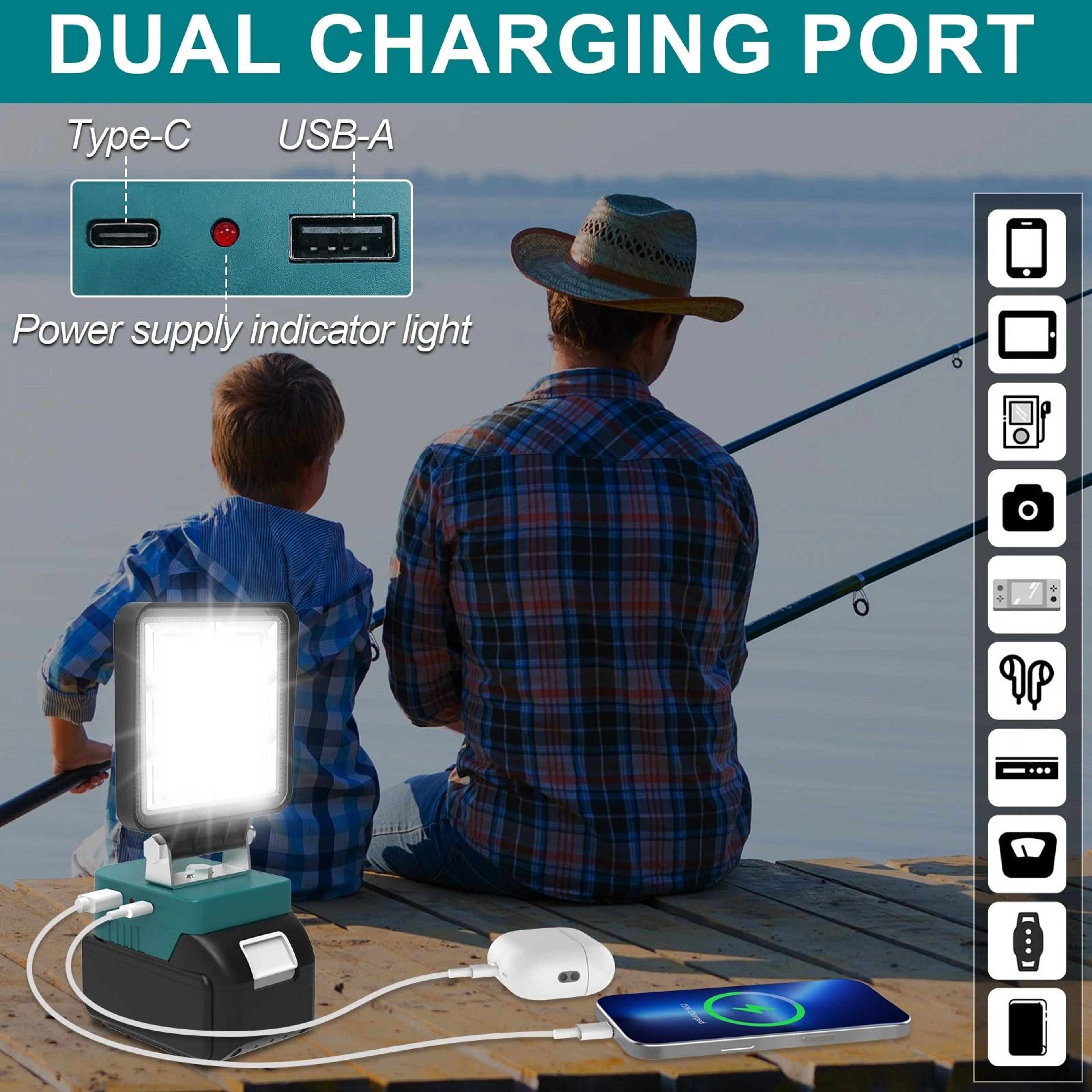48W Portable LED Work Light Compatible With DeWaltMilwaukeeMakita Work Light Adjustable Base Rechar 1