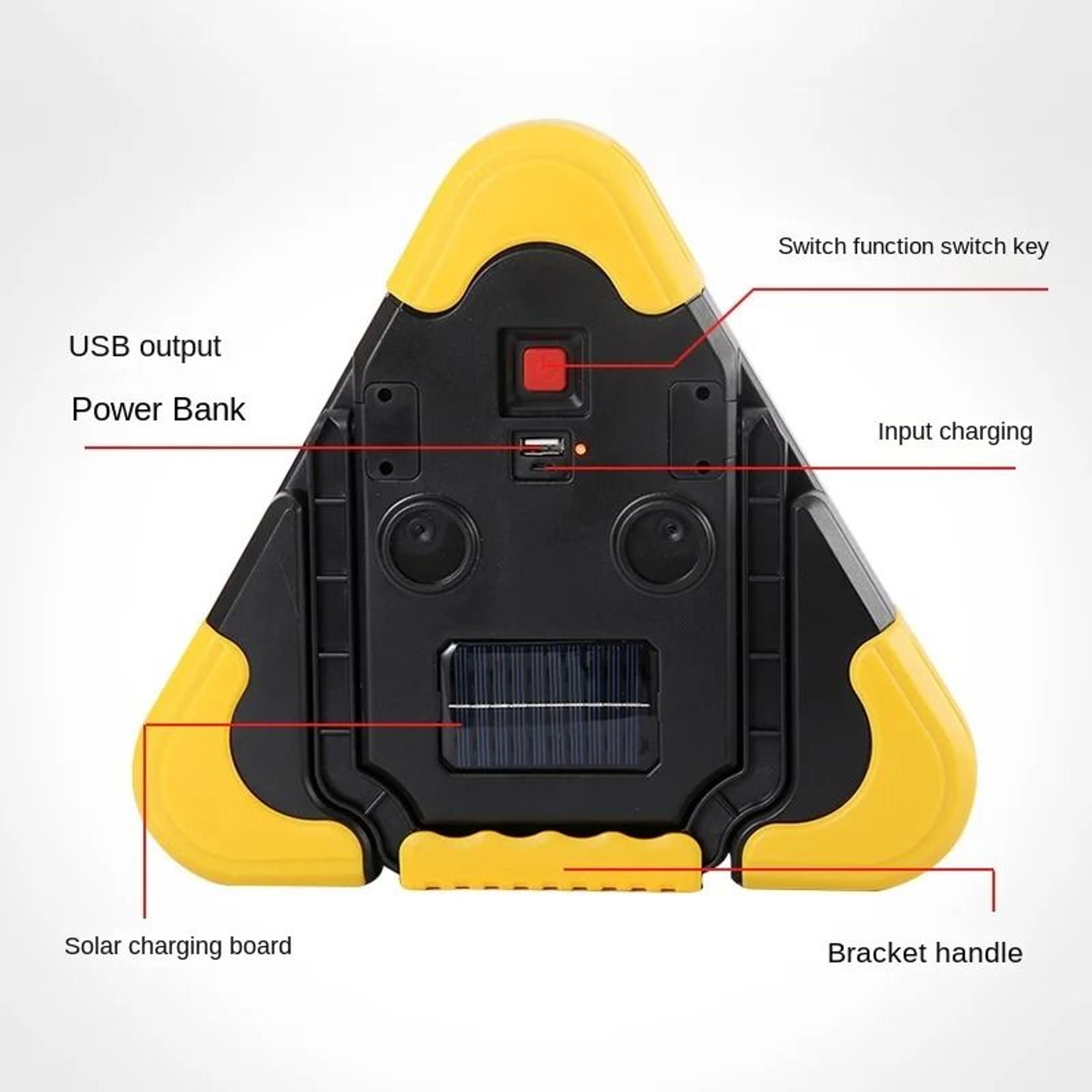 3in1 Solar Emergency Triangular Warning Light  Breakdown Hazard Alarm Lamp 5