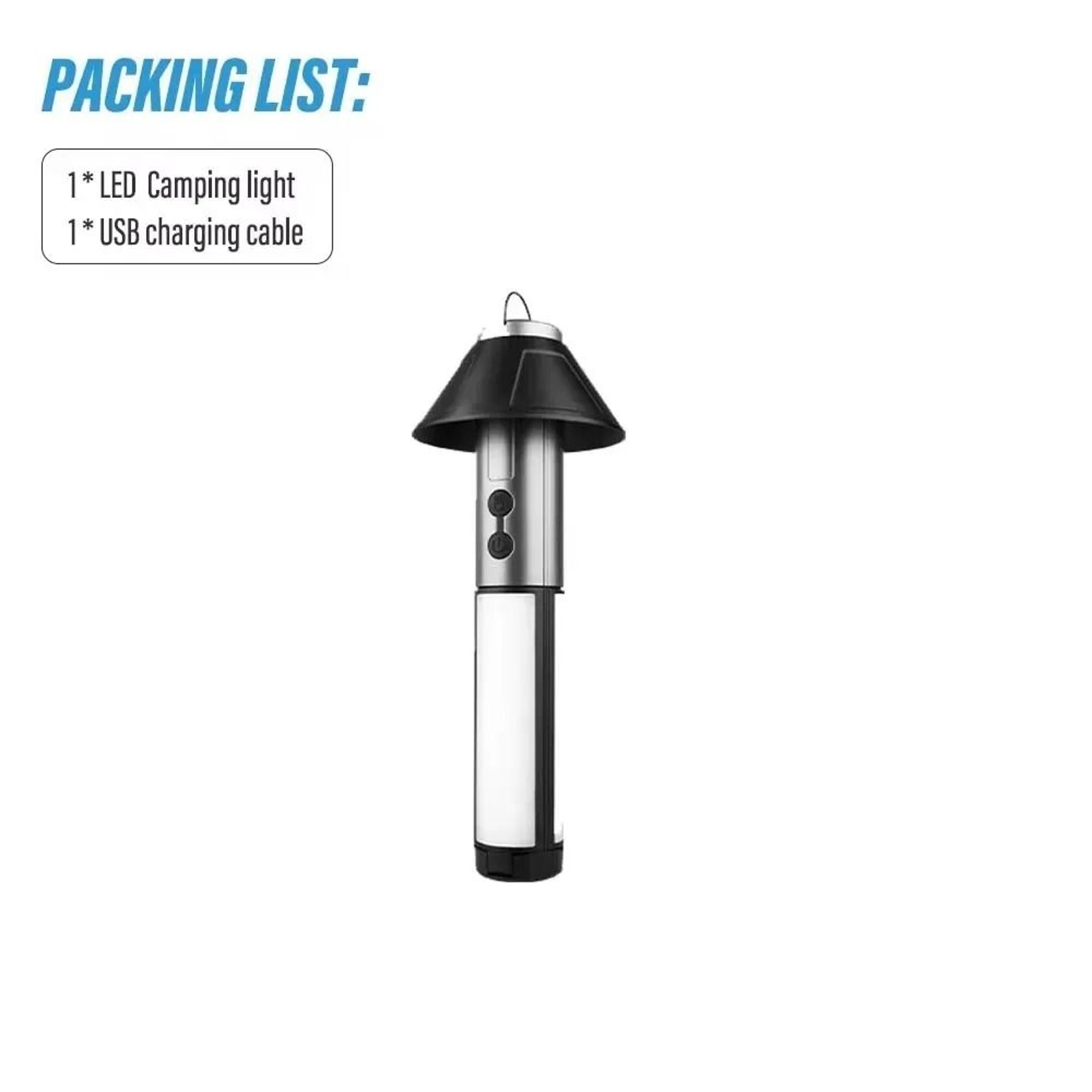 2in1 USB Rechargeable Camping Lantern  Handheld Flashlight With Hook 6