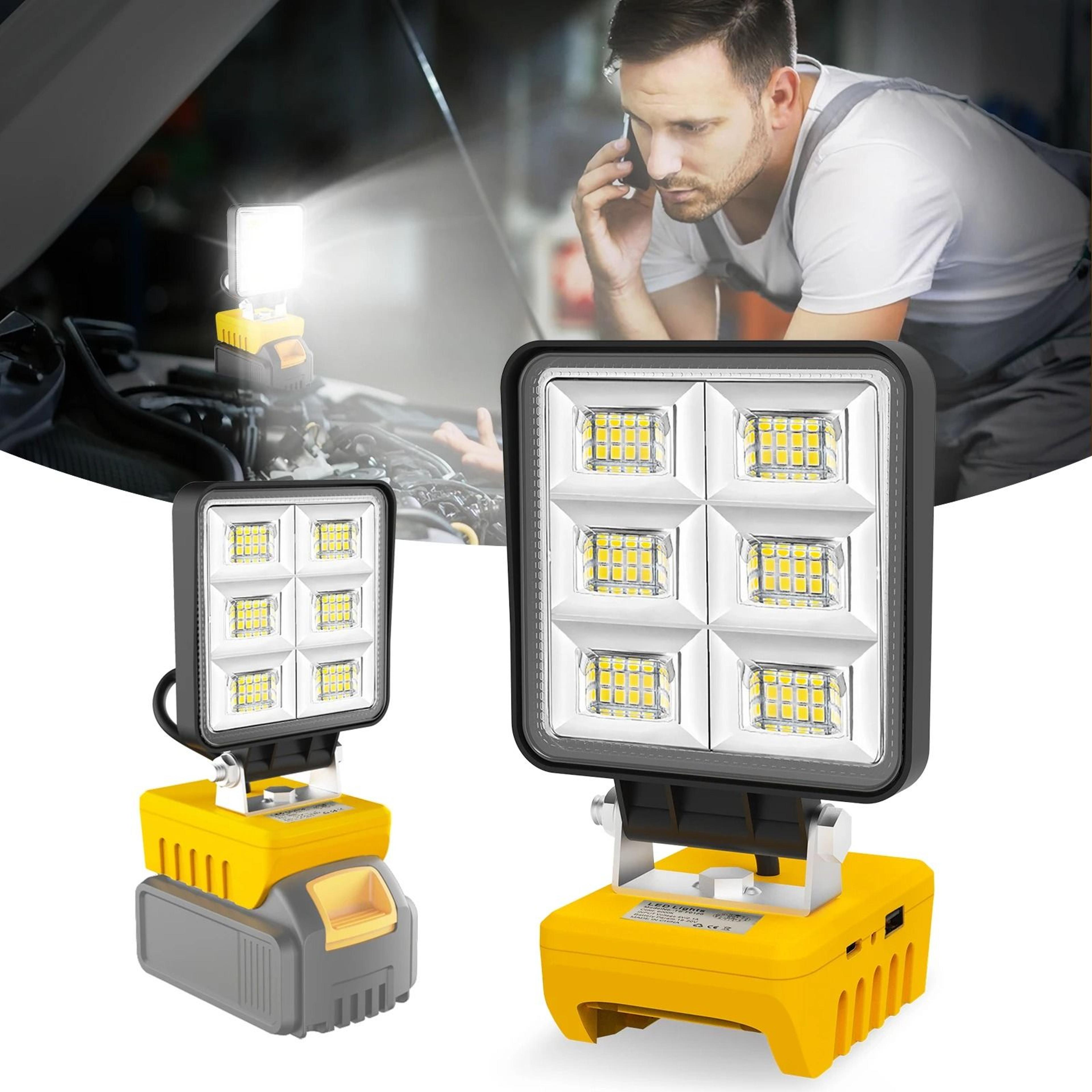 portable 48w 5200lm cordless led work light for dewalt 20v battery