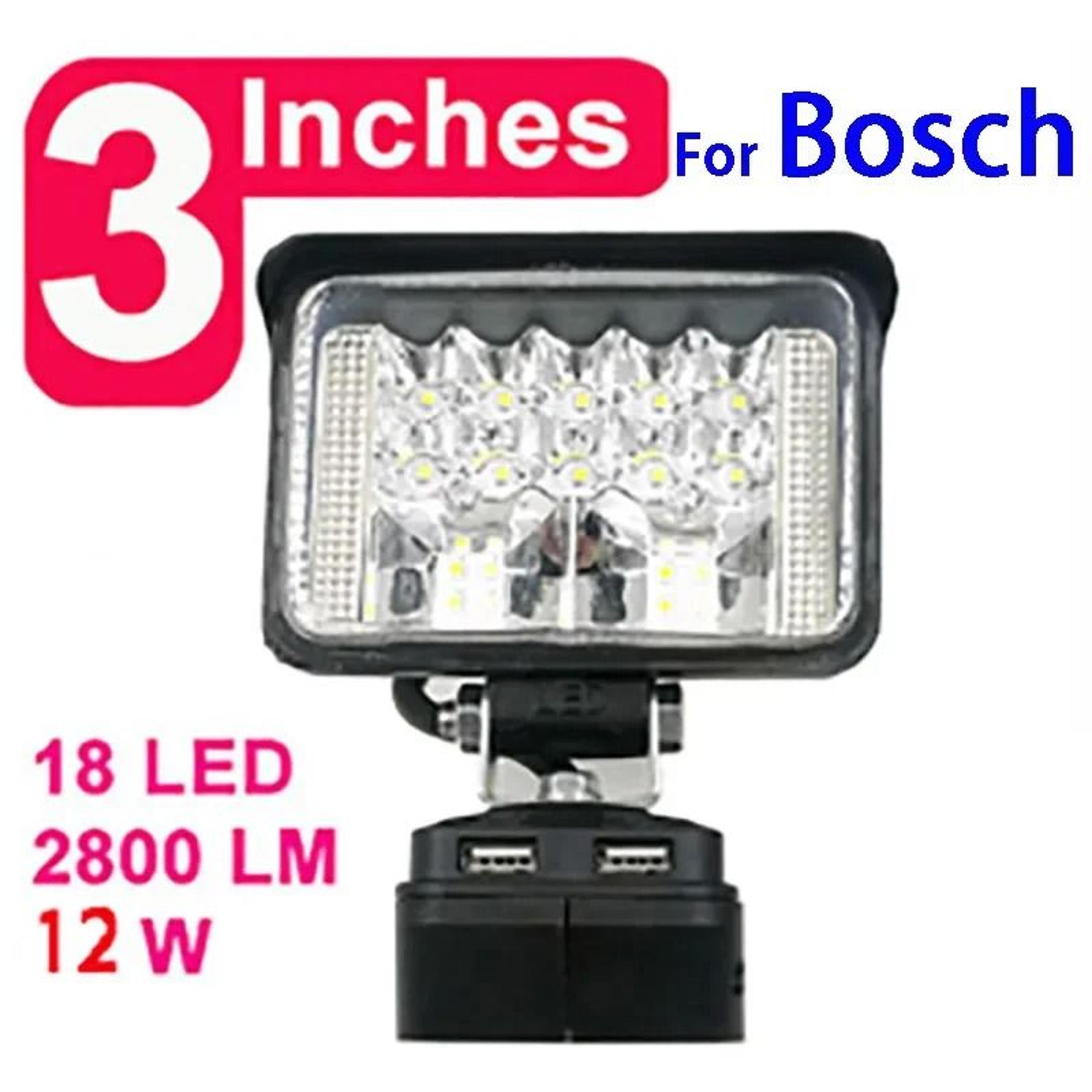 Cordless LED Work Light  USB Power Bank Adapter For Bosch 18V Battery 1