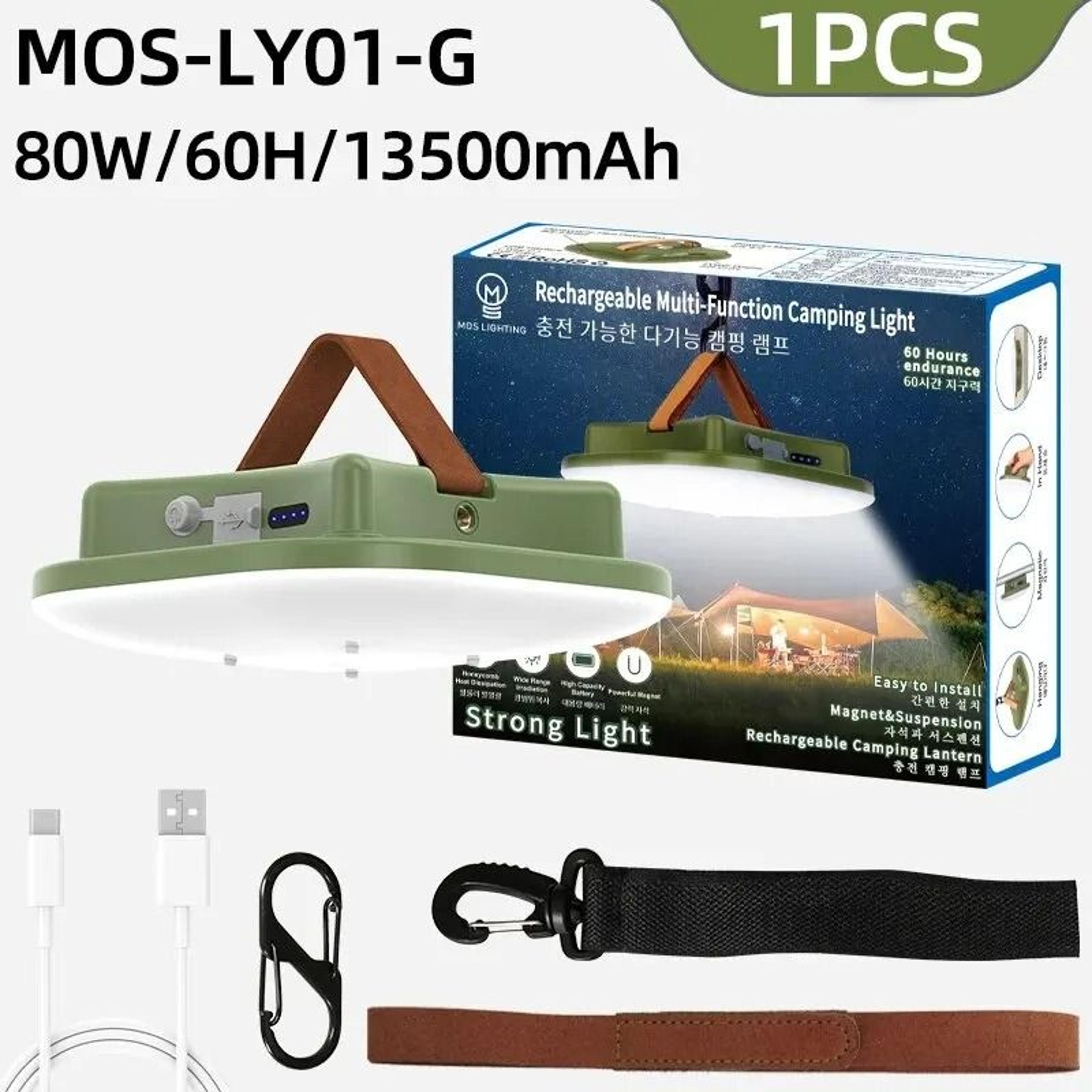 Rechargeable Magnetic LED Camping Lantern Car Maintenance Work Light  Emergency Flashlight TypeC 6