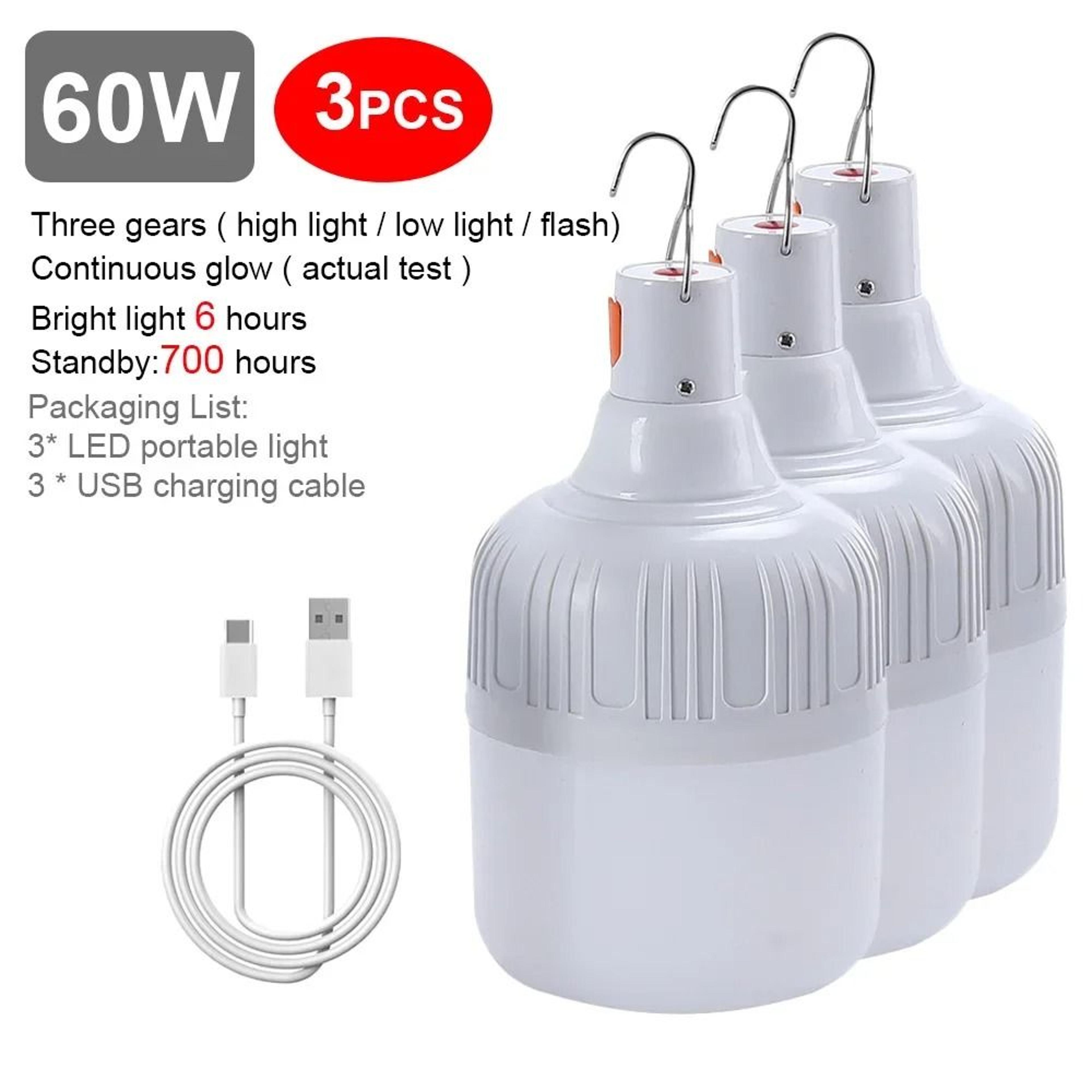 USB Rechargeable Portable LED Camping Light Bulb  Emergency Hanging Tent Lamp 8