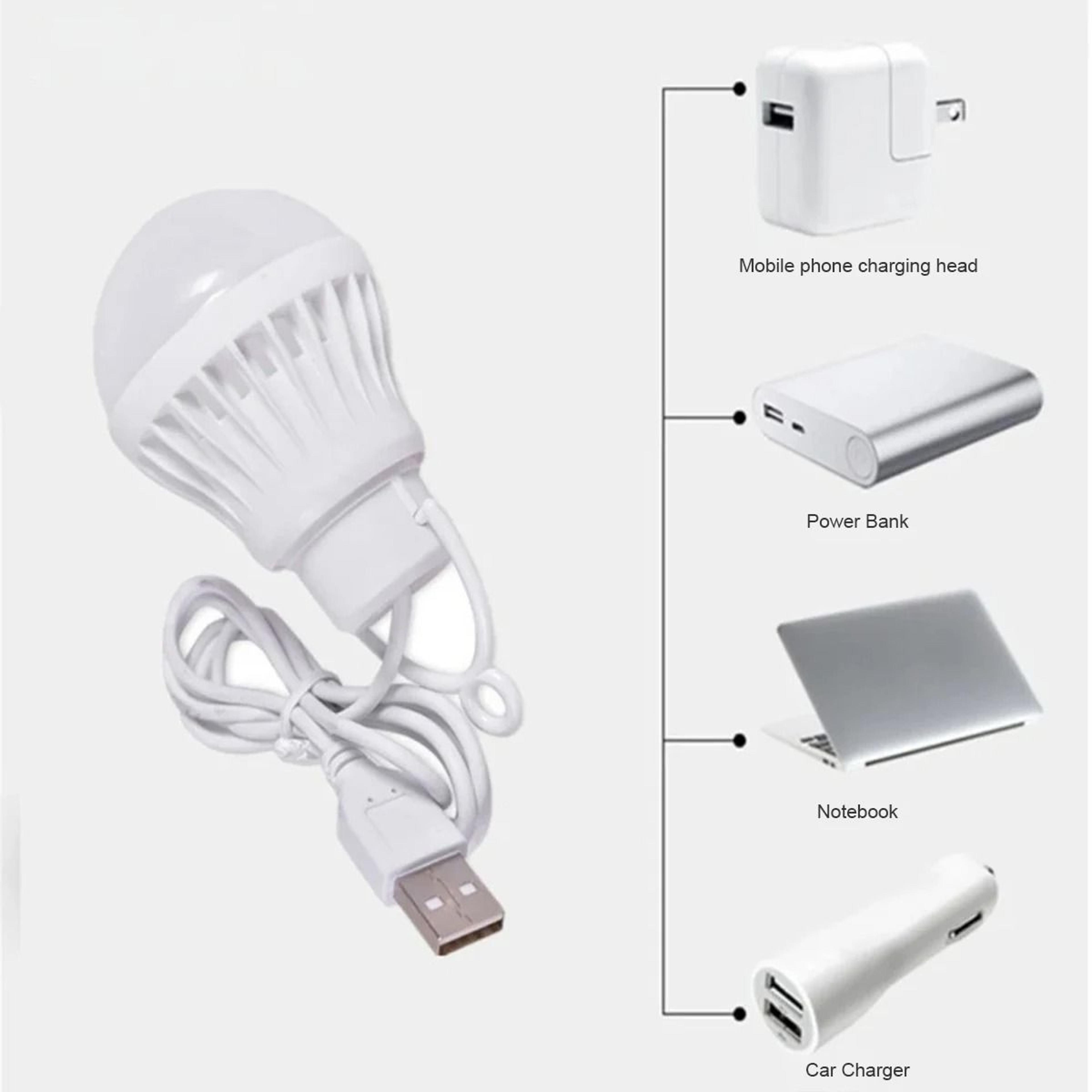 5V USBPowered LED Camping Light Bulb With 12m Cable  Battery Clip Line 3W12W 2