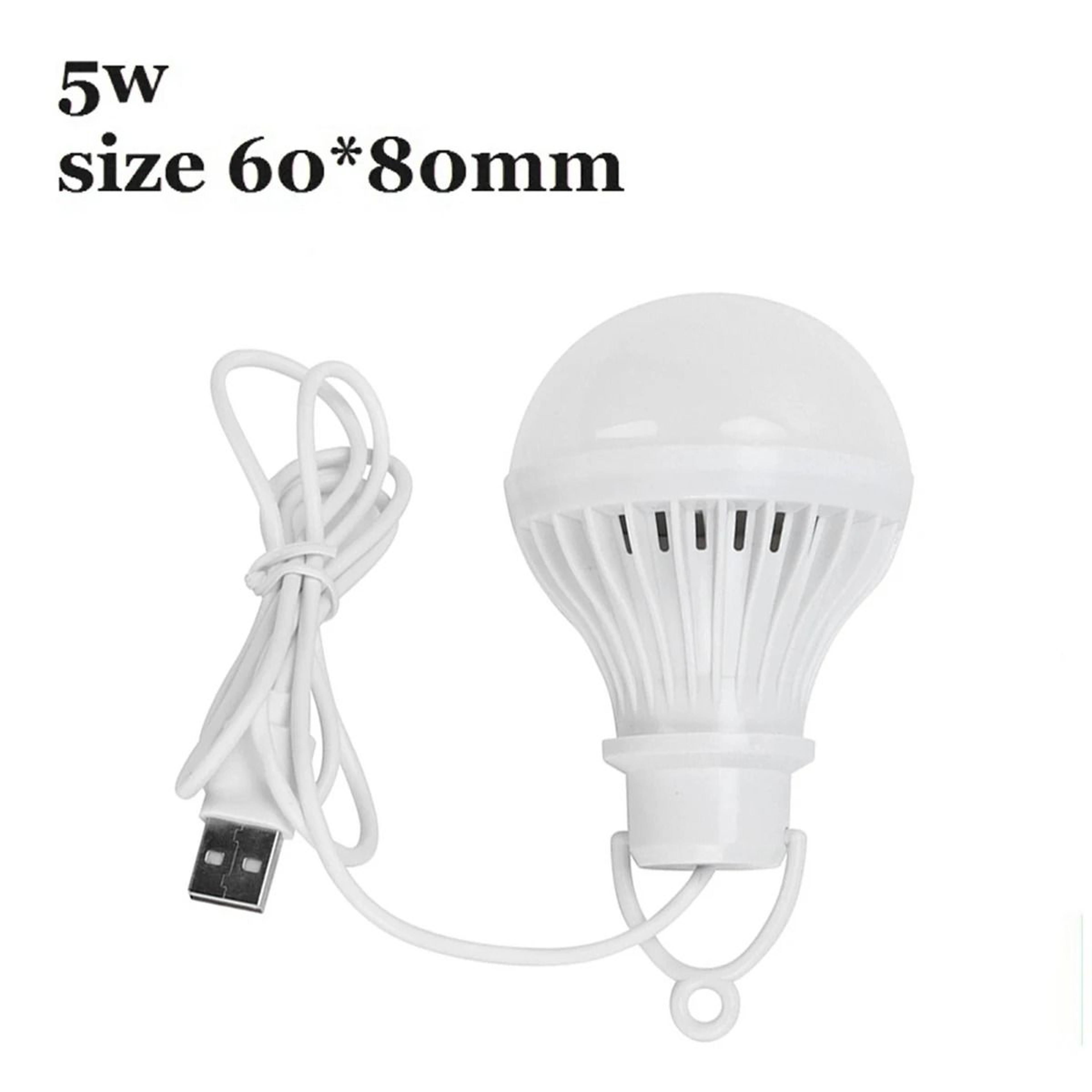5V USBPowered LED Camping Light Bulb With 12m Cable  Battery Clip Line 3W12W 9
