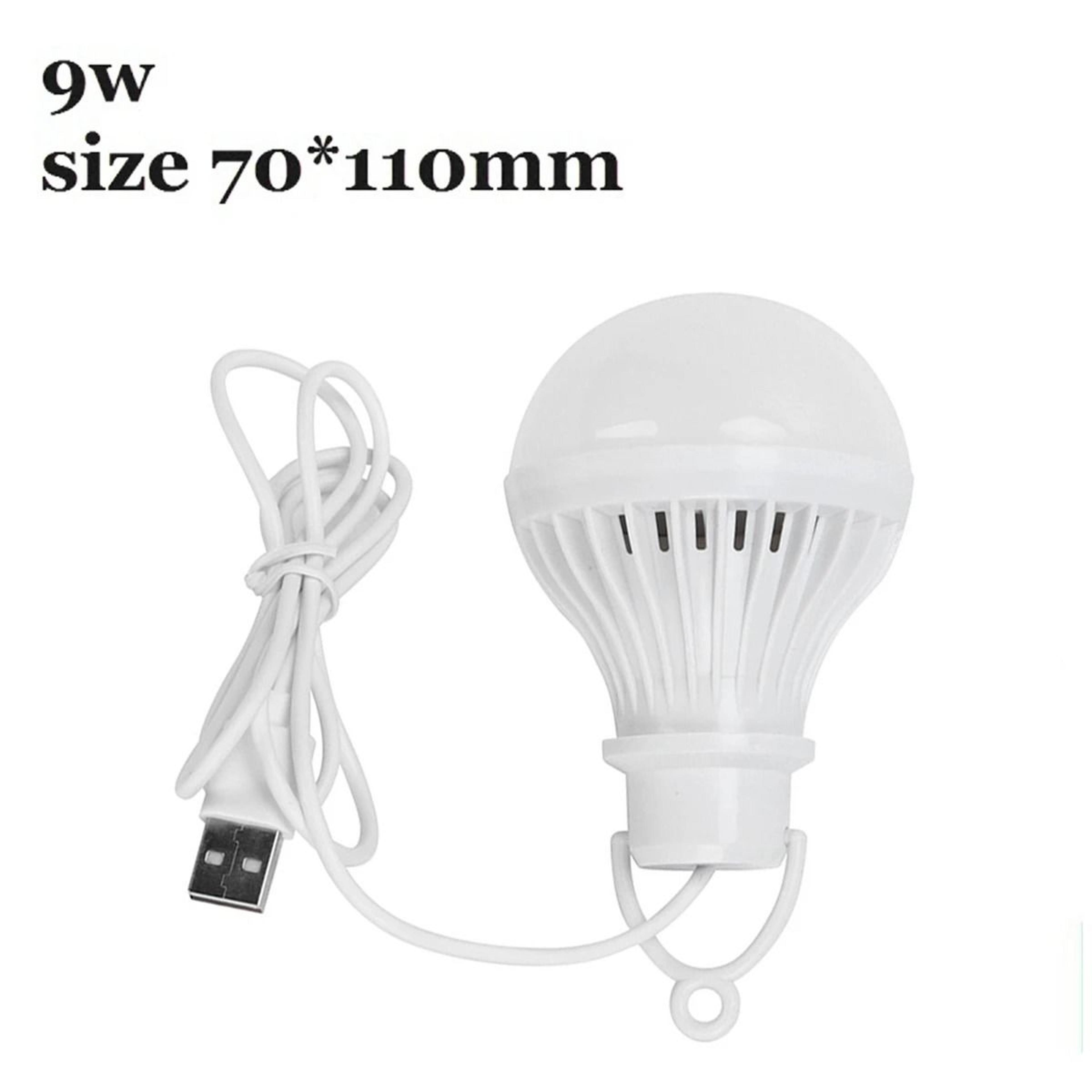 5V USBPowered LED Camping Light Bulb With 12m Cable  Battery Clip Line 3W12W 8