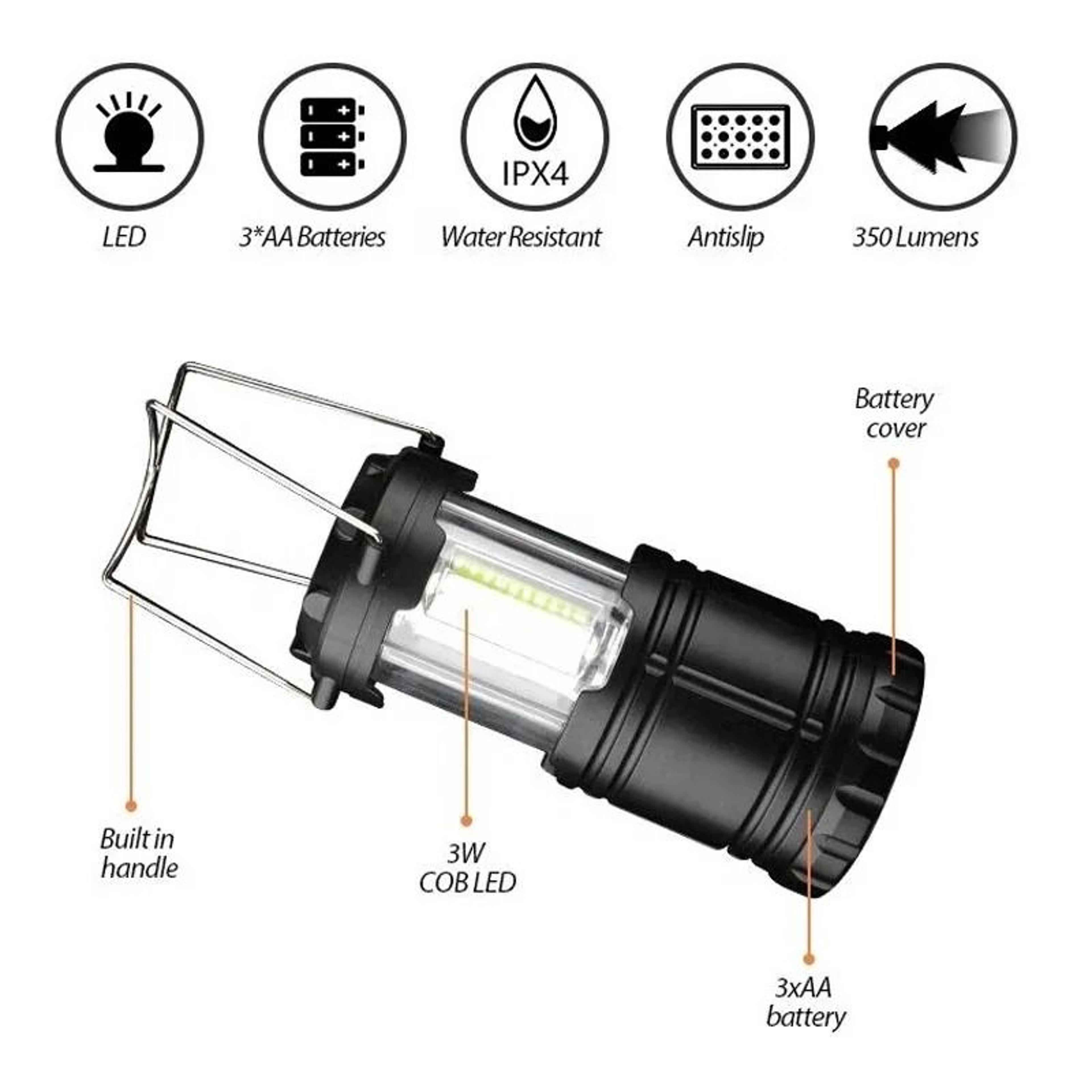 2in1 Foldable COB LED Camping Lantern  Portable Flashlight ImpactResistant  Waterproof 3