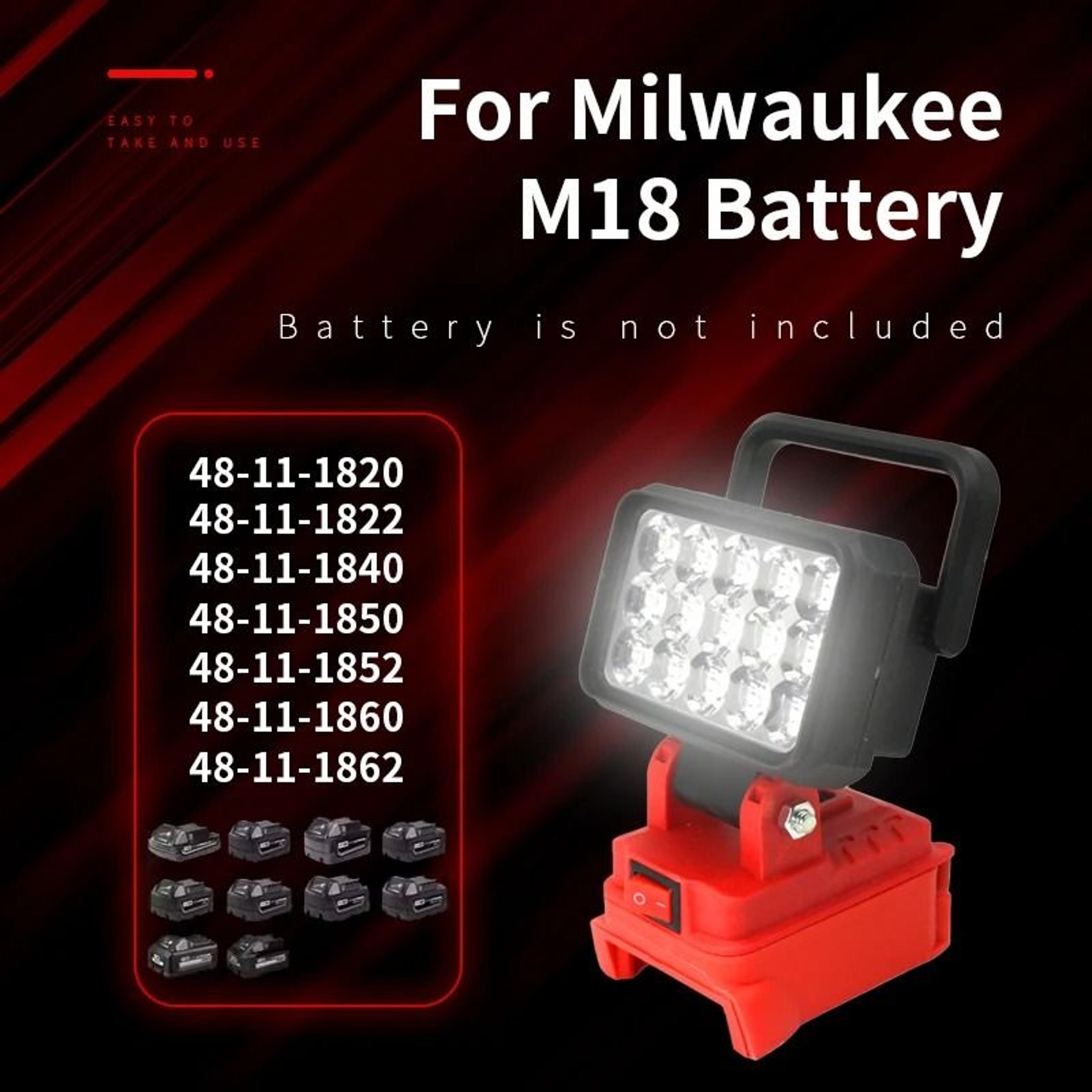 15LED MultiBrand Cordless Car Work Light  USB Power Bank For Makita DeWalt Bosch  Milwaukee Batteri 5