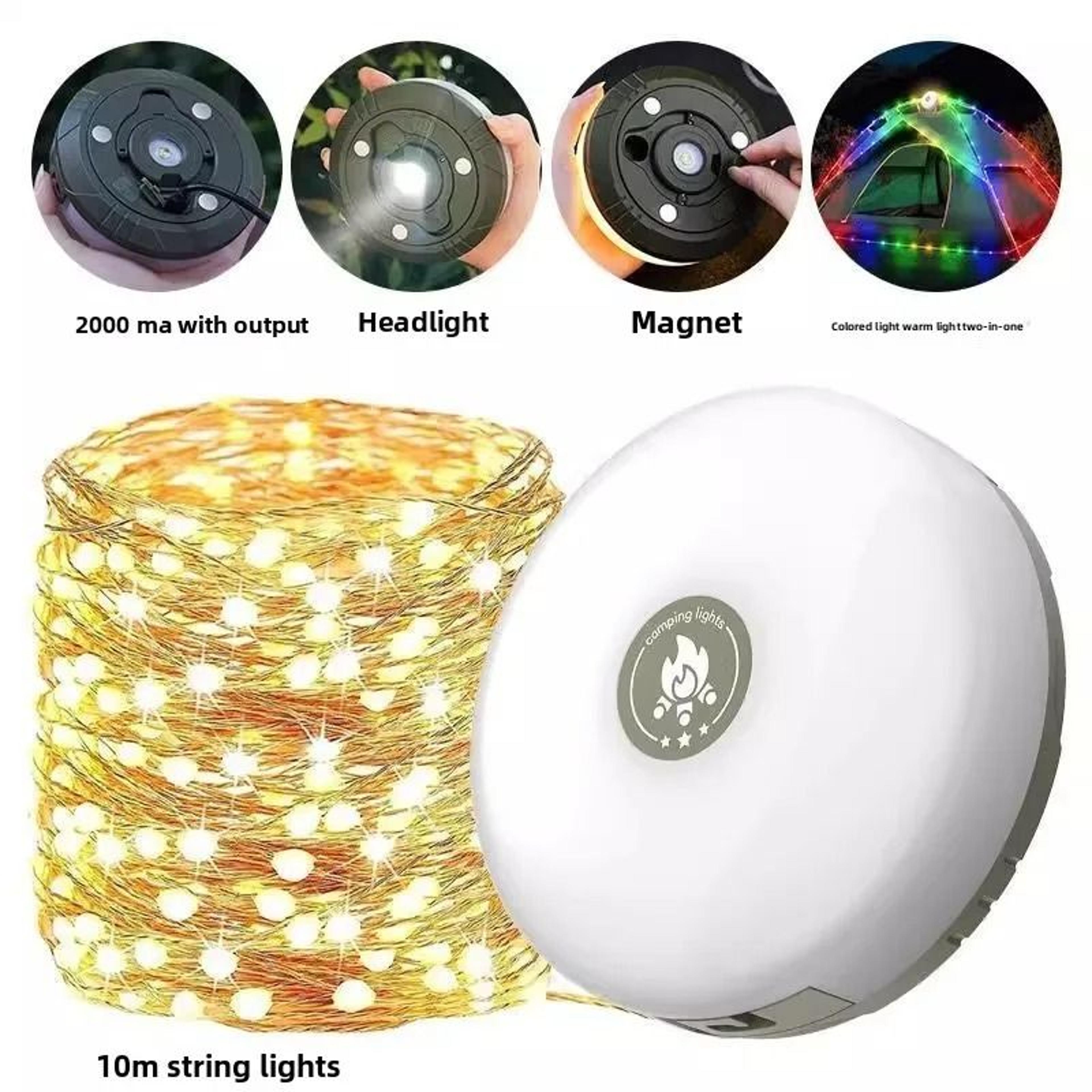 Rollable LED Garland Camping Light With Retractable String Lights  Colorful Festive Atmosphere Ligh 7