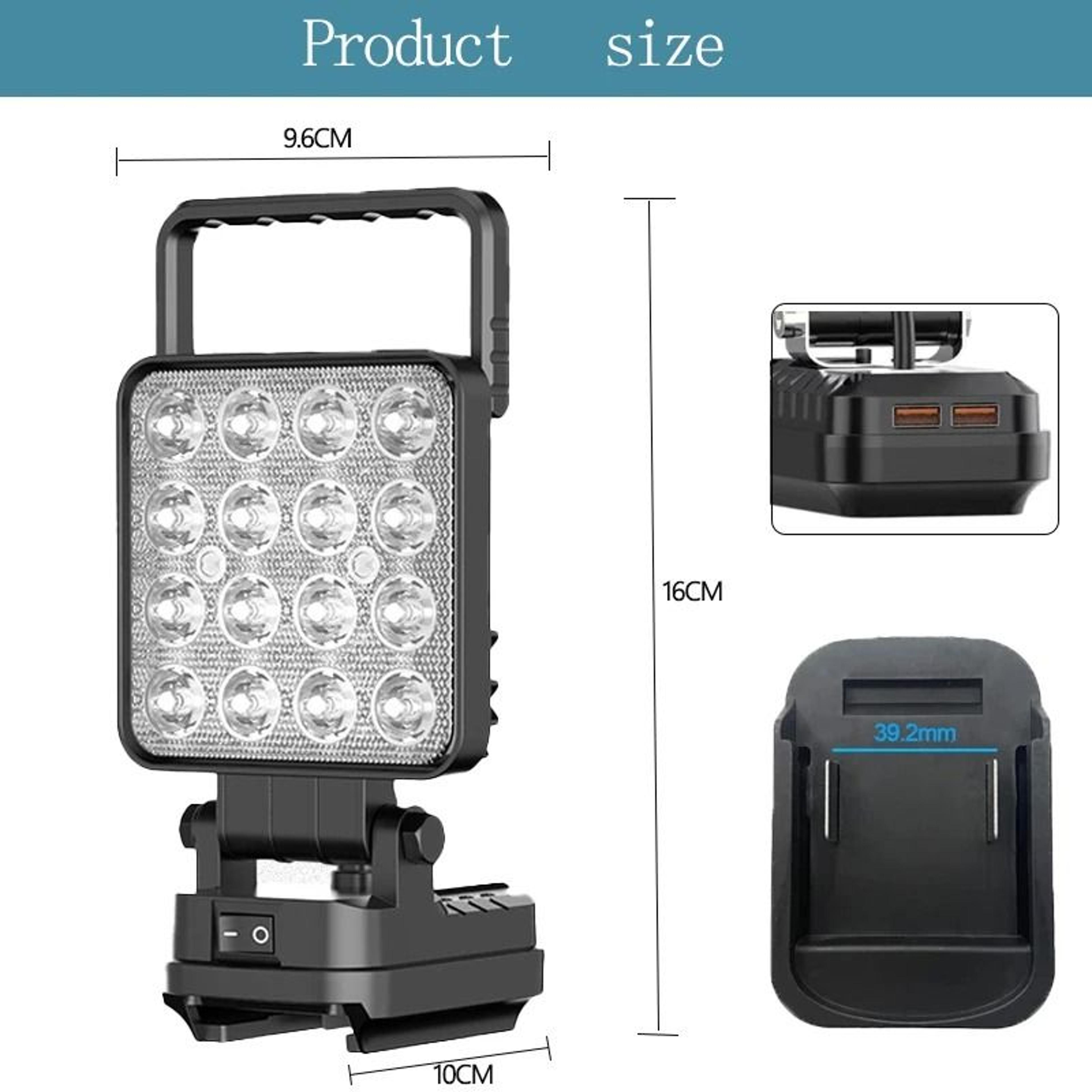 Cordless 4Inch LED Work Light  Camping Lantern For Makita 144V18V Battery 6