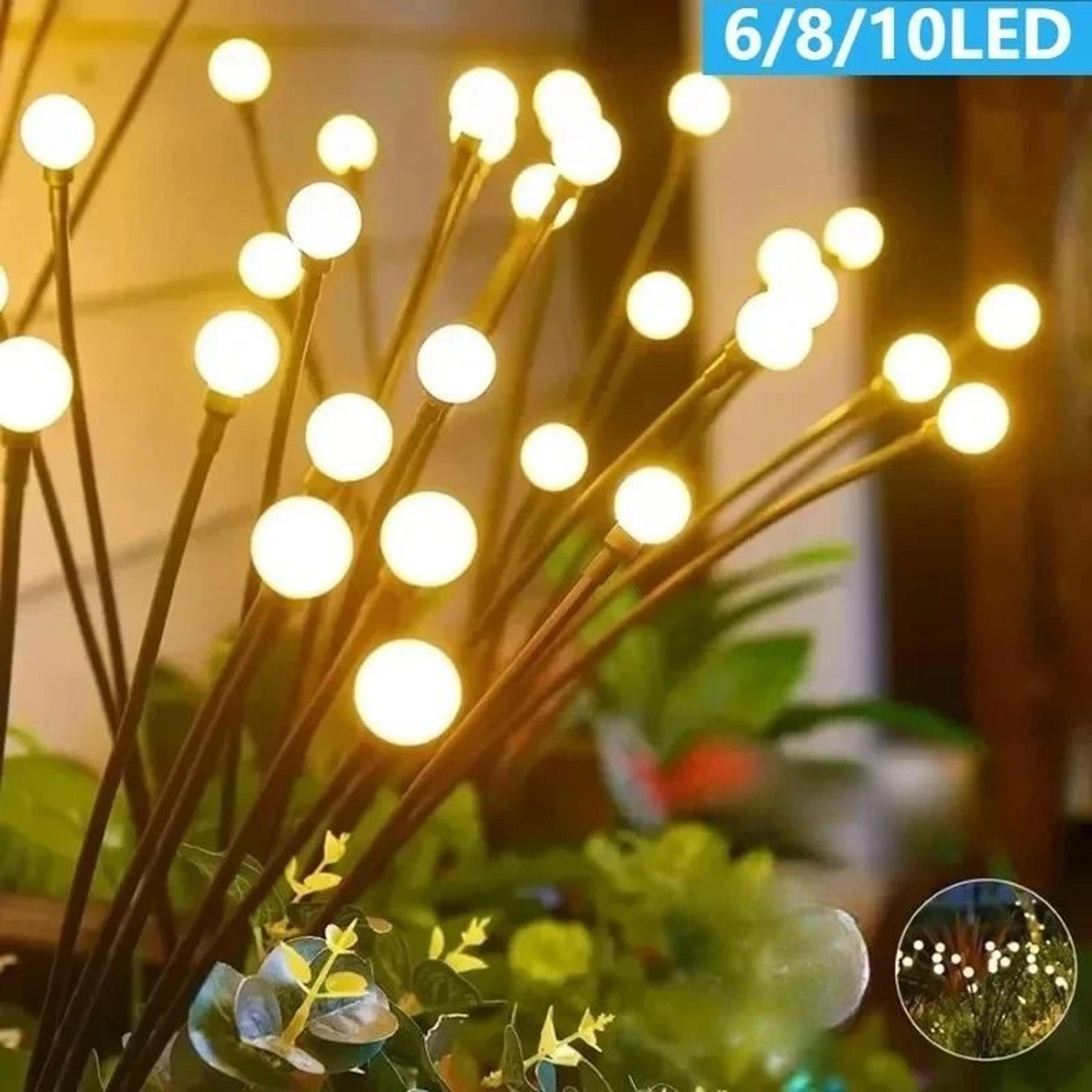 SolarPowered Firefly String Lights  WindSwaying Lawn Stakes For Outdoor Garden Decoration 0