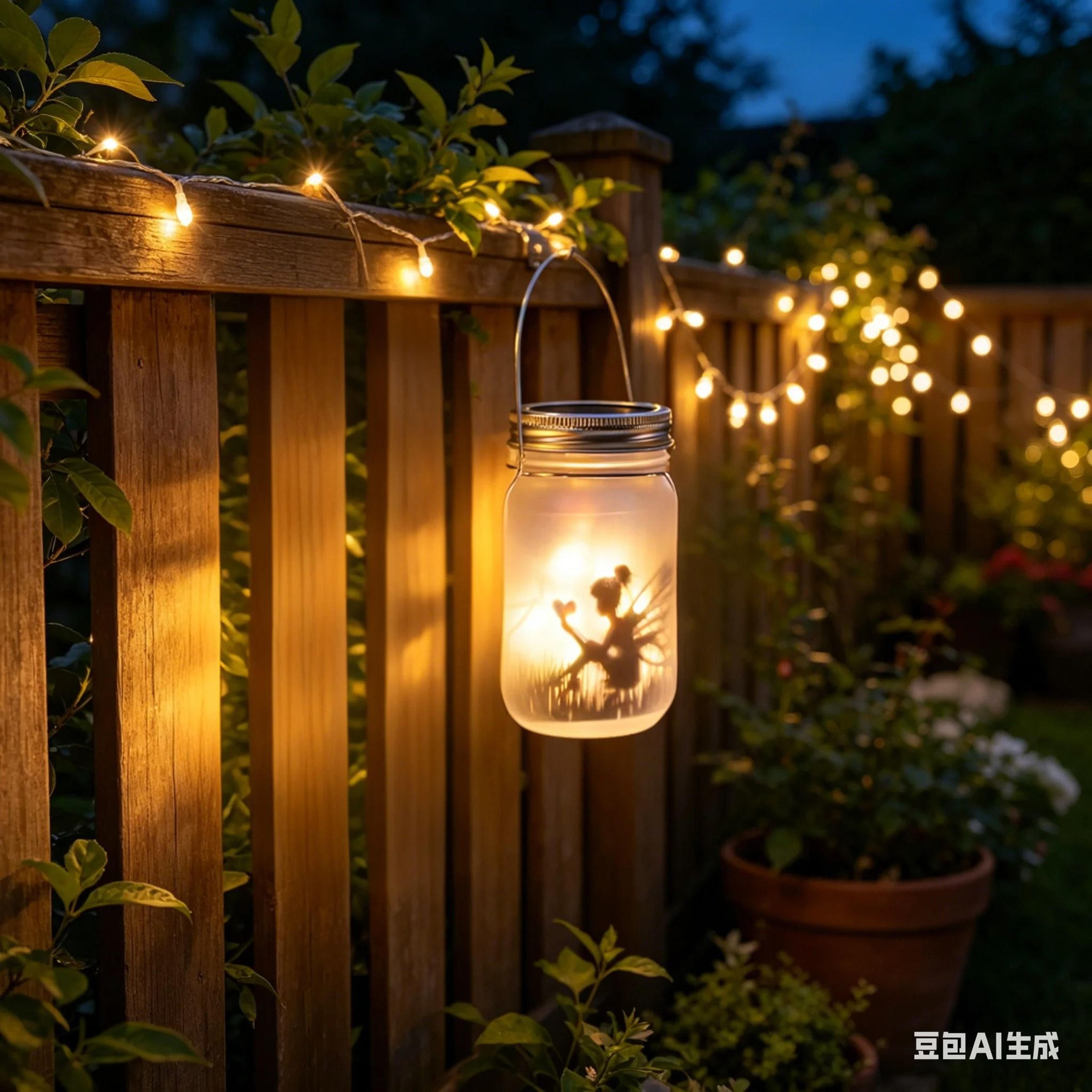 Creative Solar Mason Jar Lid String Lights 20 LED Waterproof Firefly Fairy Lights For Patio  Garden 6