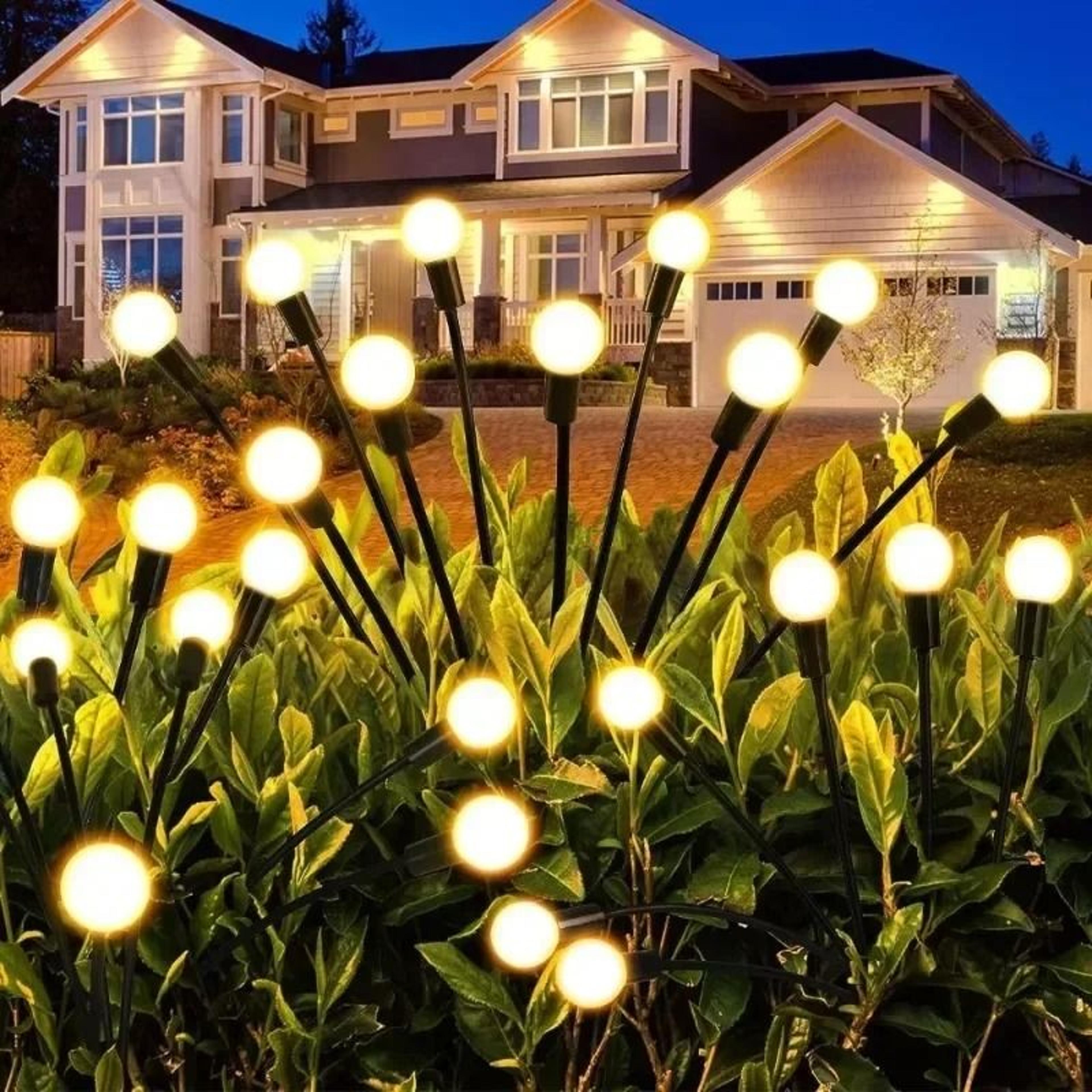 Outdoor Solar Lawn Lamp  WindDriven LED Firefly Ground Plug Light For Garden Decor 2