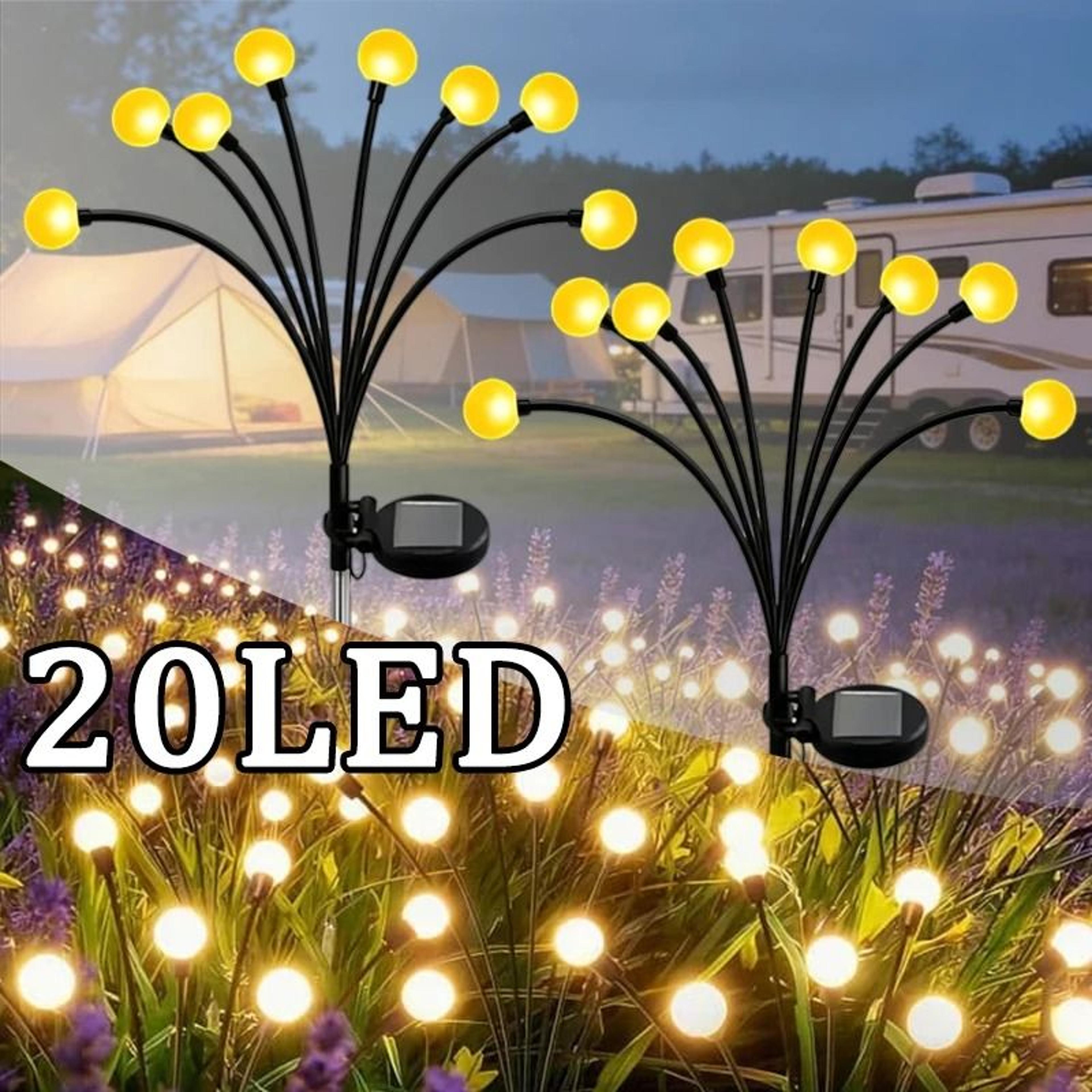 outdoor led solar firefly sway lights garden pathway decor stake lawn lamp for yard