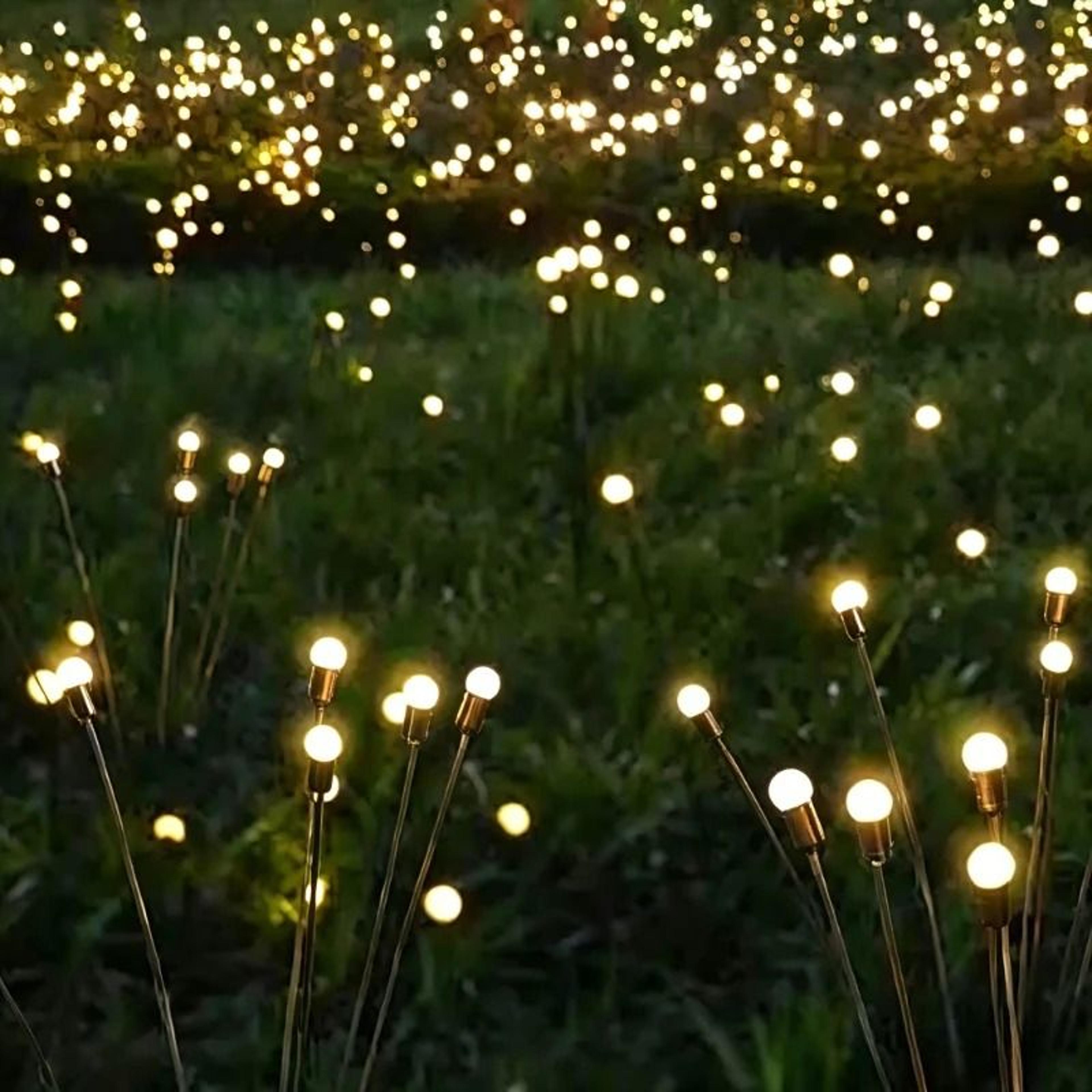 10 led solar firefly starburst lights rgb ip65 waterproof outdoor garden stakes