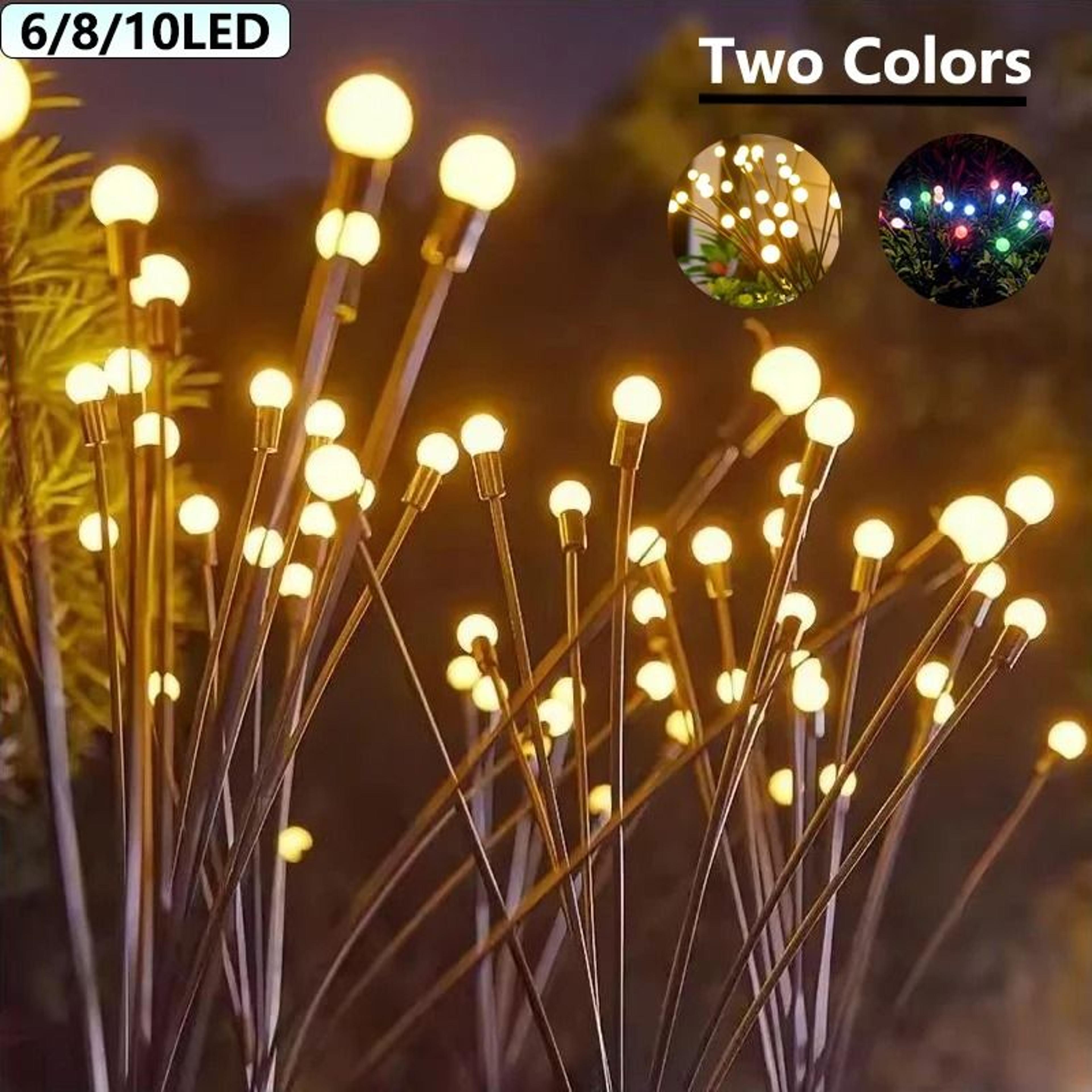 1-2 pack solar outdoor firefly floor lights waterproof decorative ball garden stakes
