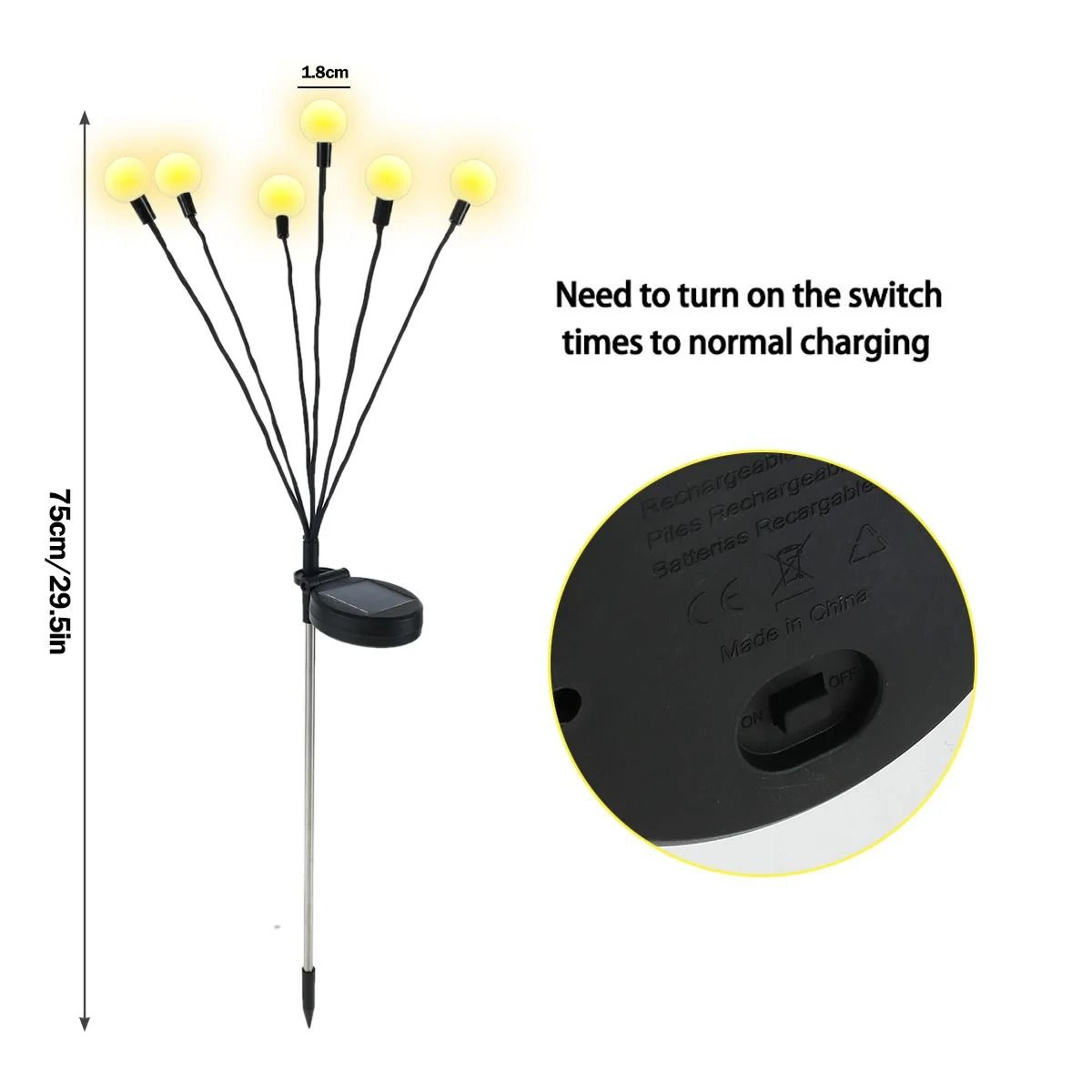 Solar LED Outdoor Waterproof Firefly Garden Lights Sunlight Powered Landscape Decor 5