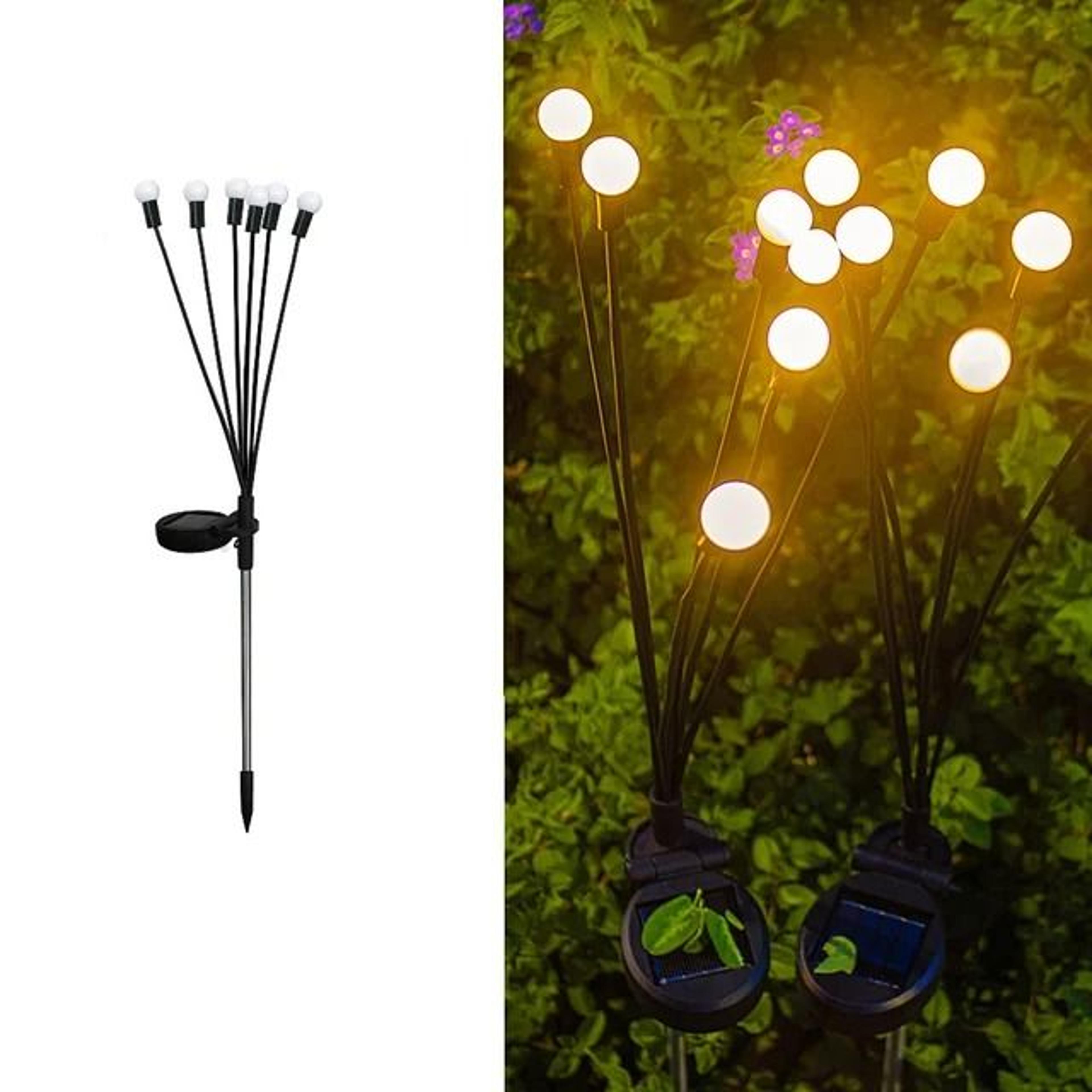 Solar LED Outdoor Waterproof Firefly Garden Lights Sunlight Powered Landscape Decor 7