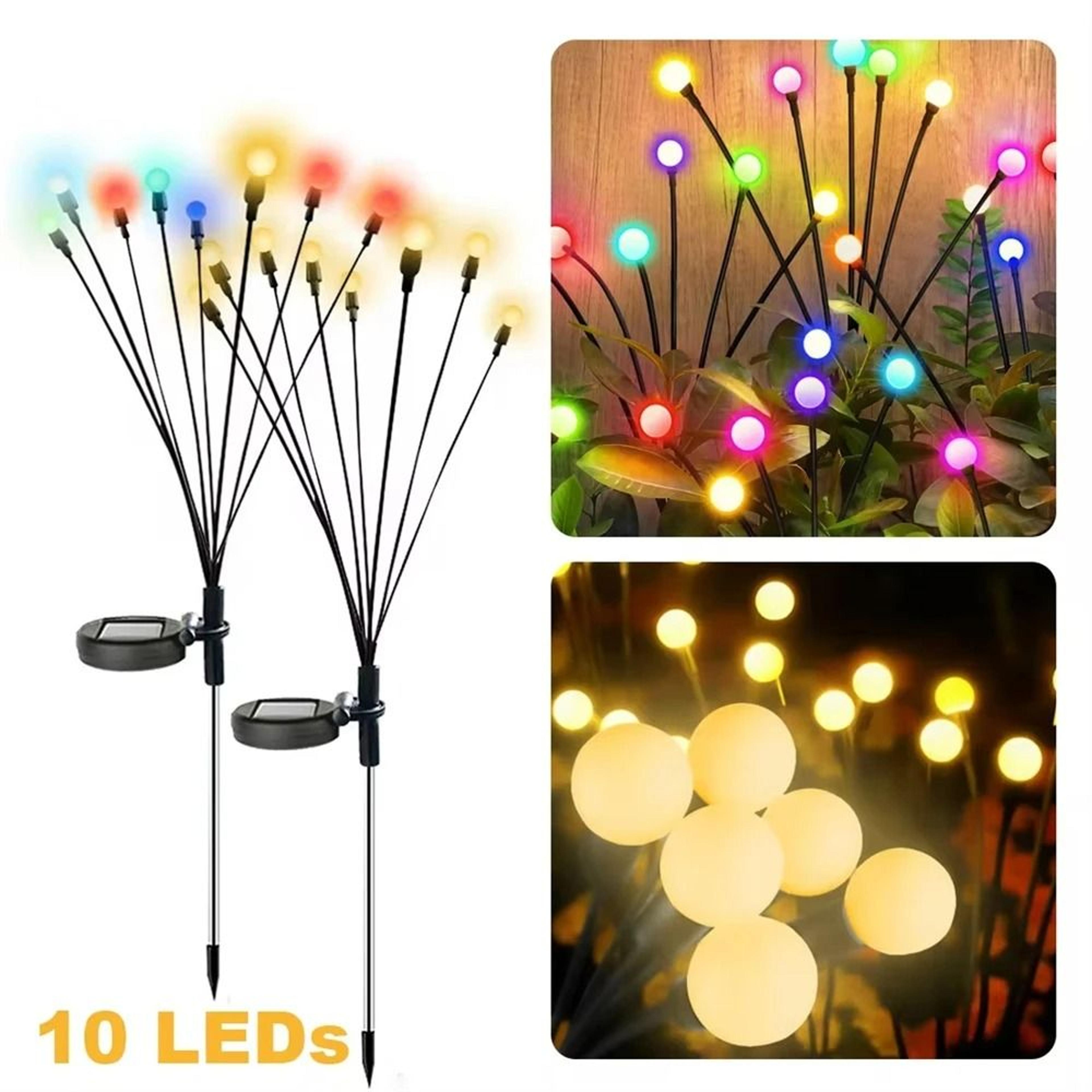 6/8/10 led solar firefly lights outdoor waterproof starburst swaying courtyard lawn stakes