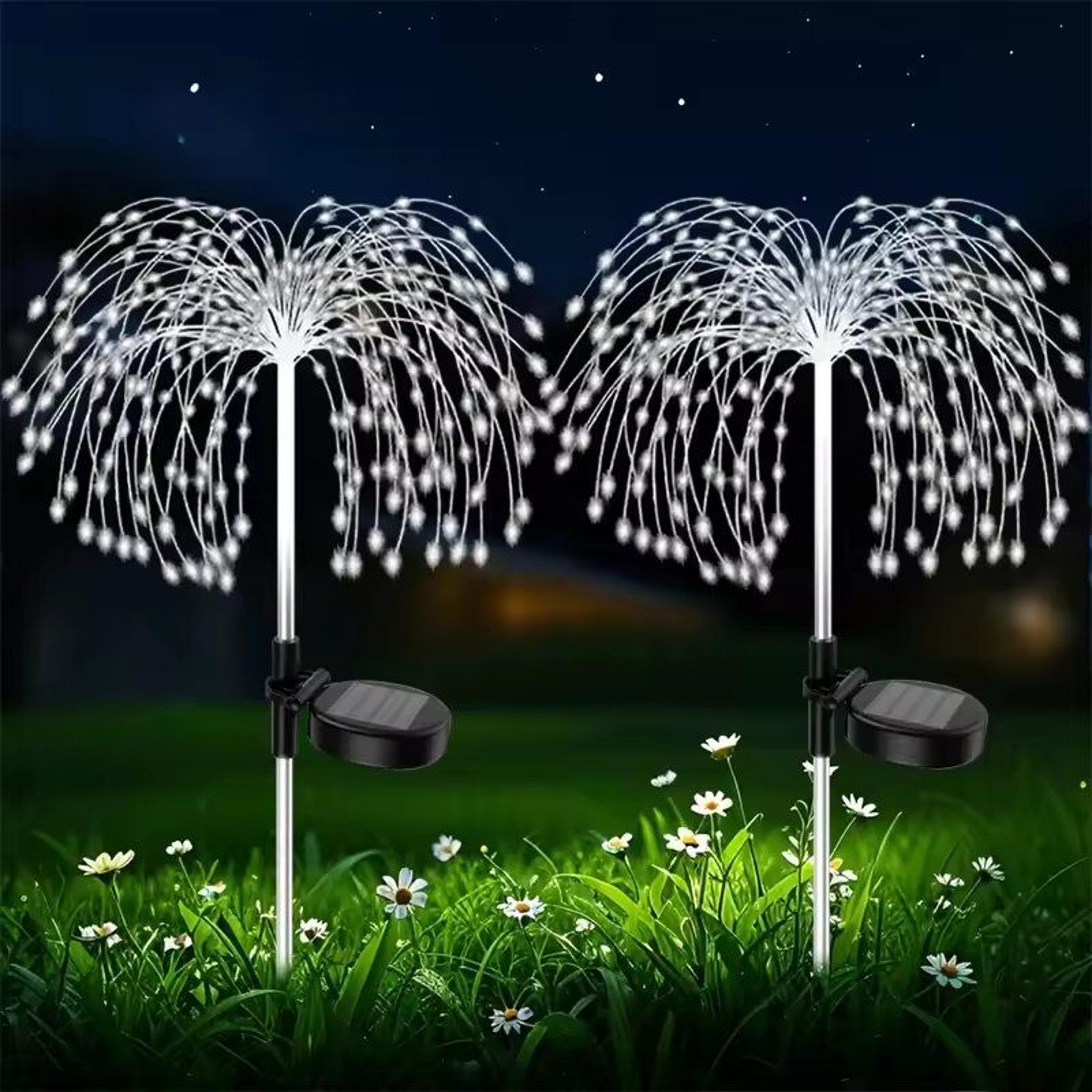 200 LED Solar Powered Pathway Lights Outdoor Firework Decor Street Lawn Stakes 7