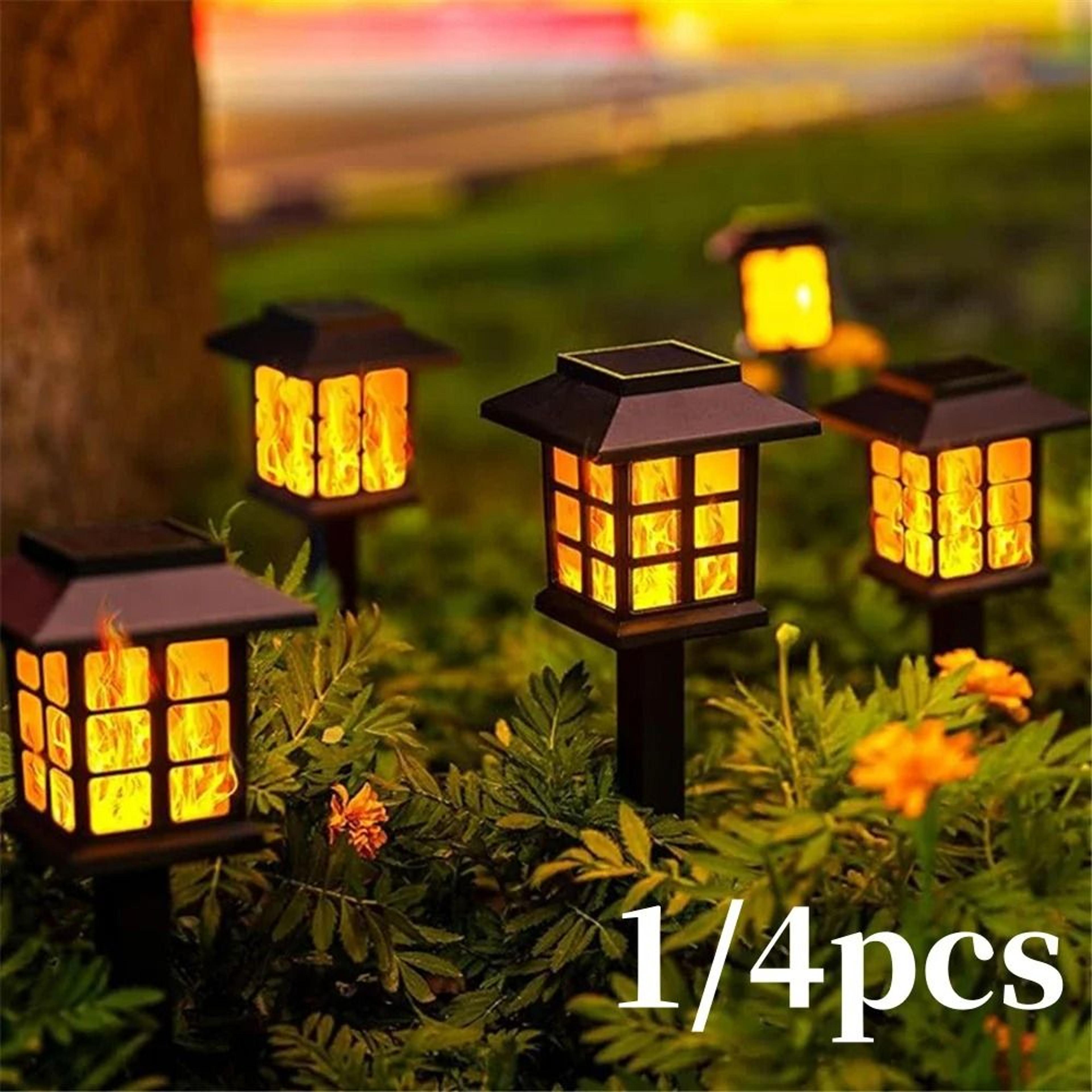14 Pack 10 LED Solar Outdoor Flickering Flame Torch Lights Waterproof Garden Lawn Path Stakes 0