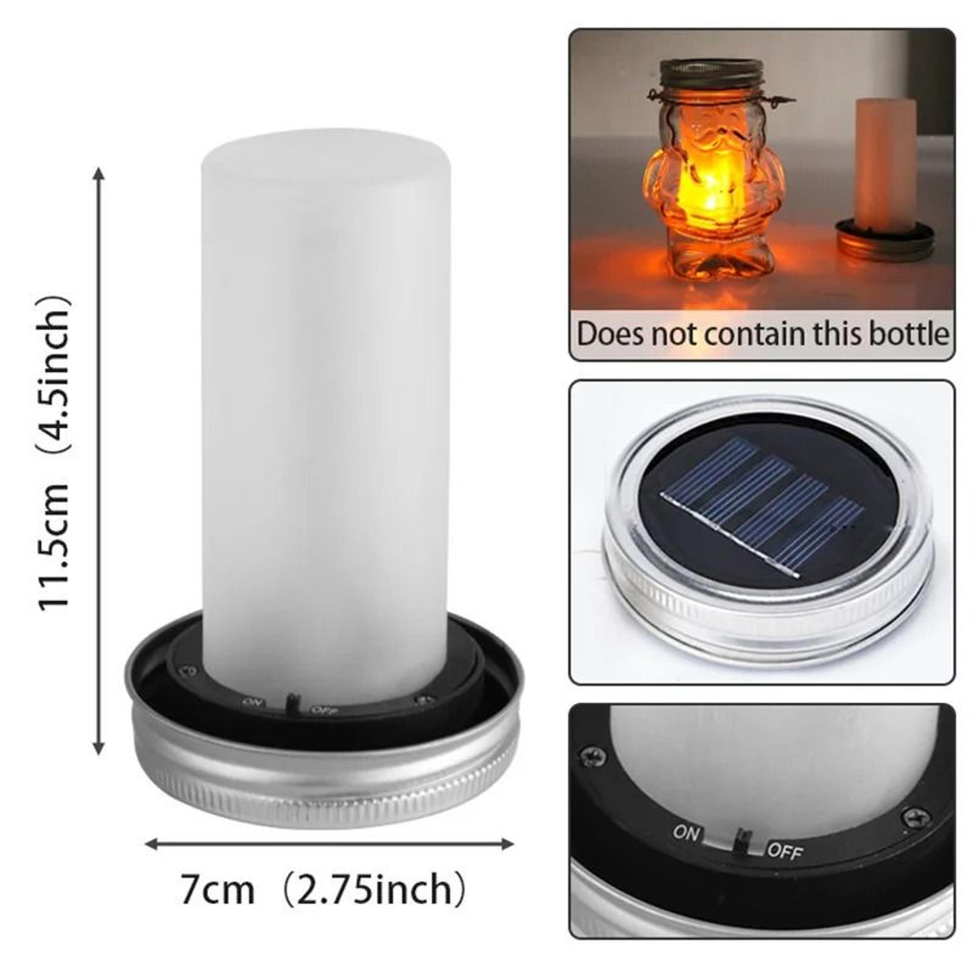 4 Pack Solar LED Mason Jar Torch Lights Flickering Flame Candle Hanging Lanterns 4