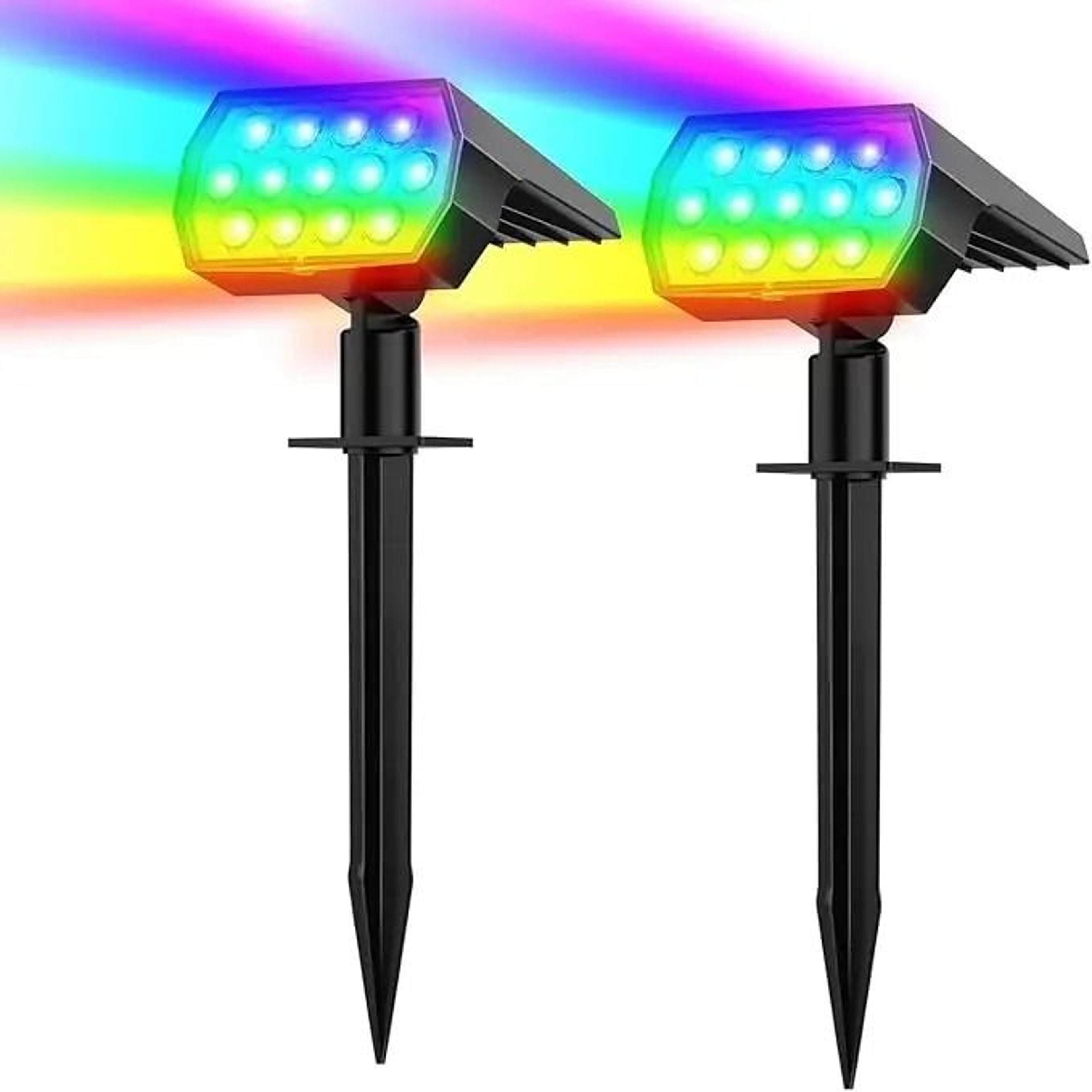 Outdoor Solar Landscape Spotlights 52 LED 3 Modes IP65 Waterproof Wall  Pathway Ground Lights 7
