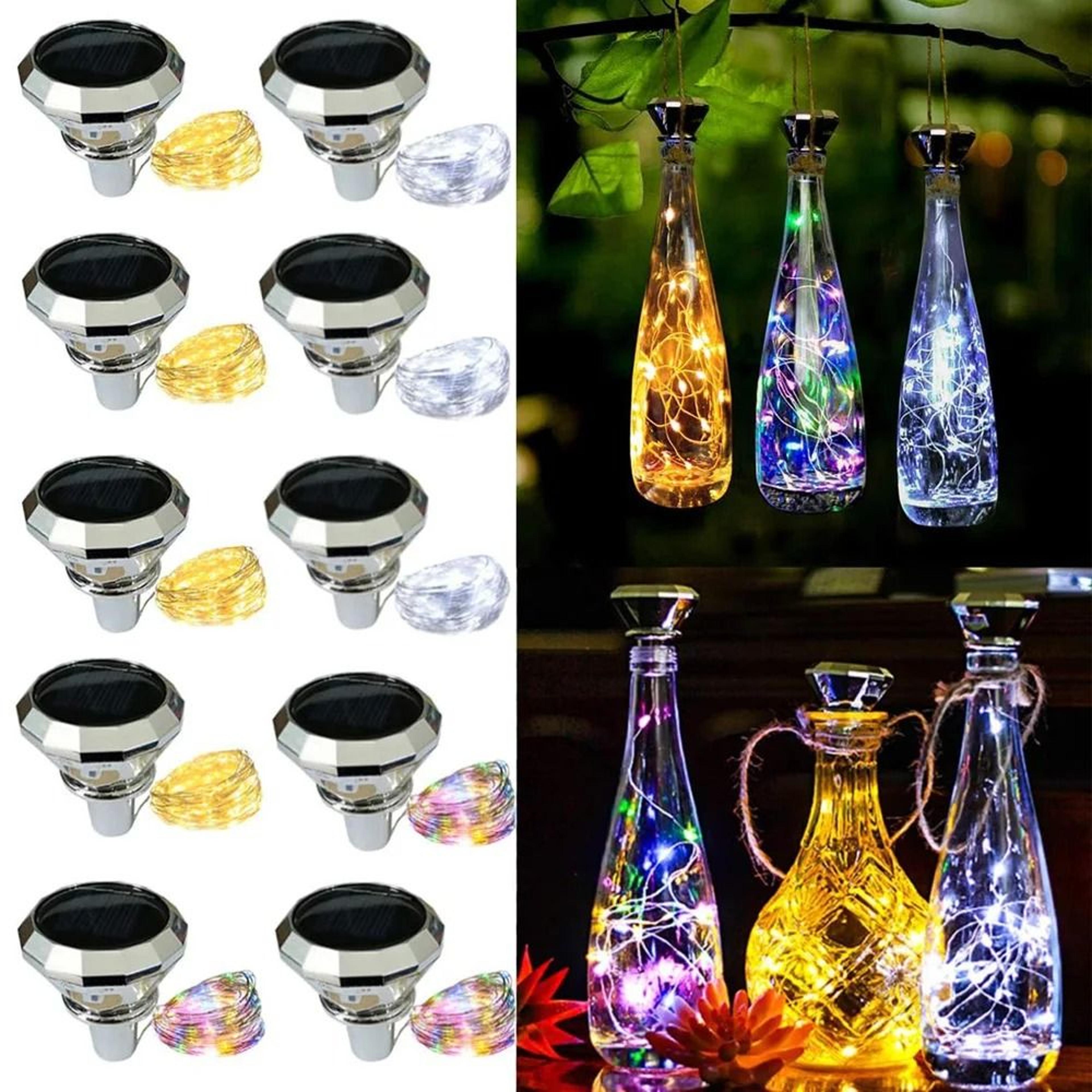solar diamond shaped wine bottle lights 2m 20 led waterproof outdoor fairy string lights