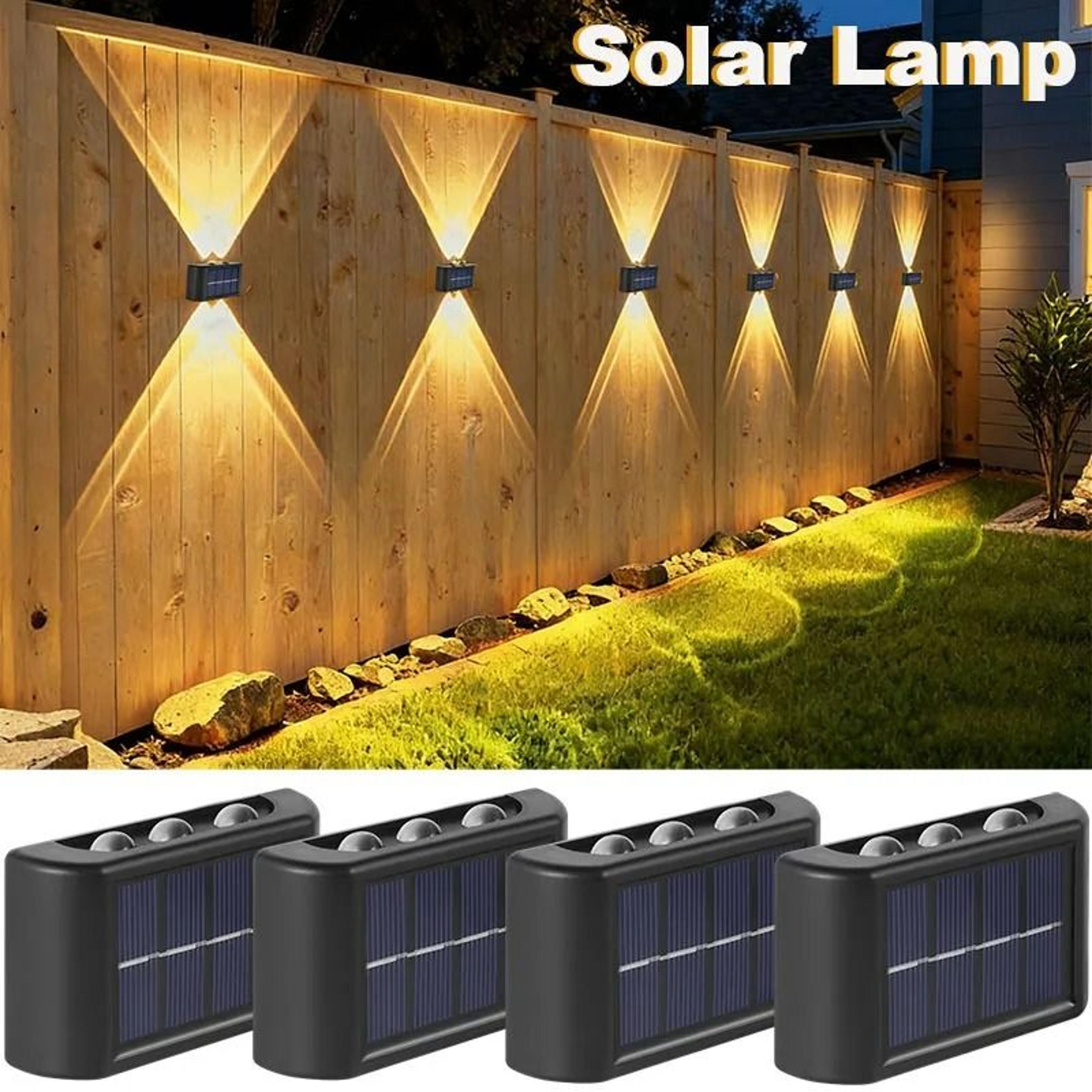 solar led outdoor waterproof wall lamp dusk to dawn fence lighting
