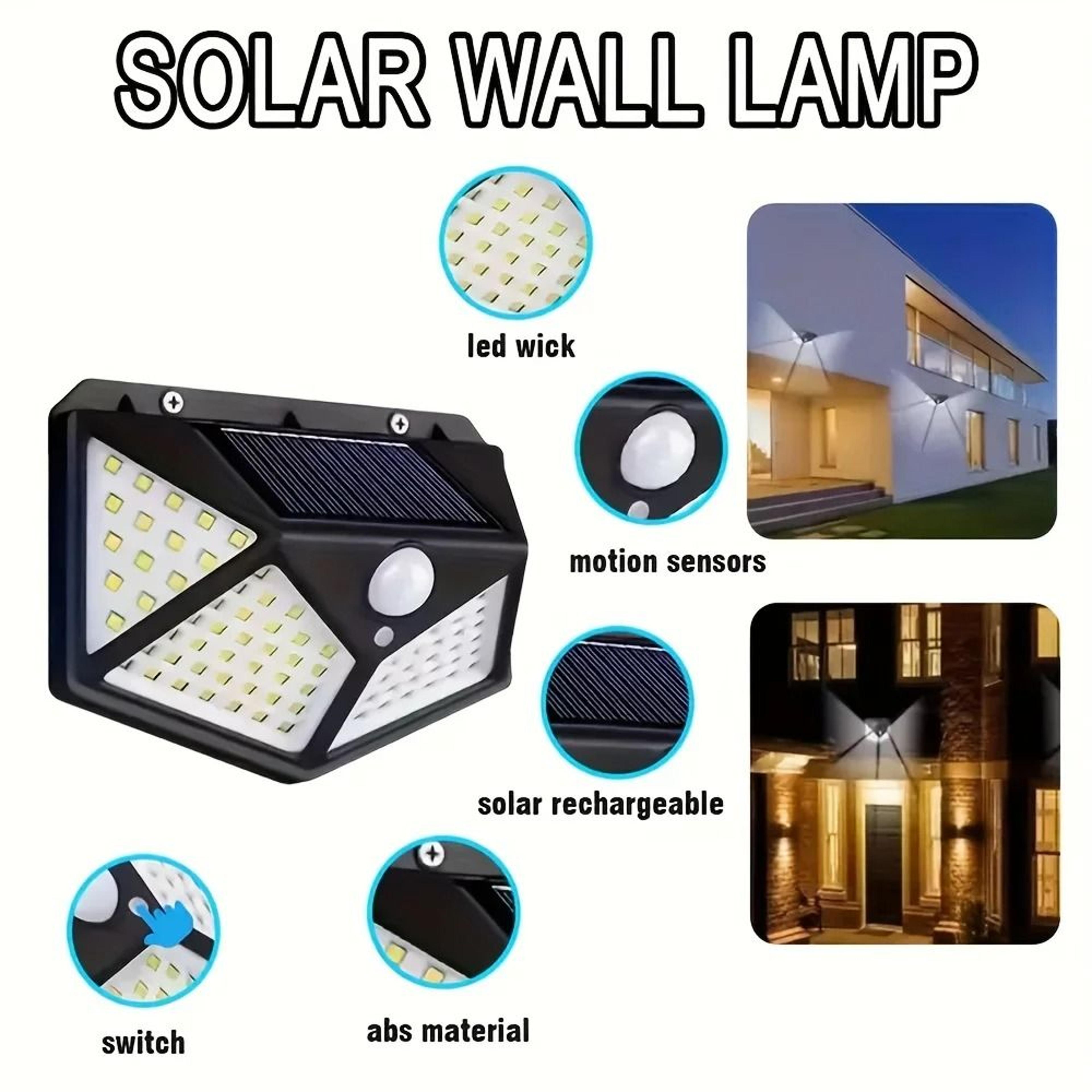 100 LED Solar Motion Sensor Security Flood Light Waterproof Outdoor Wall Lamp For Garage Yard 2