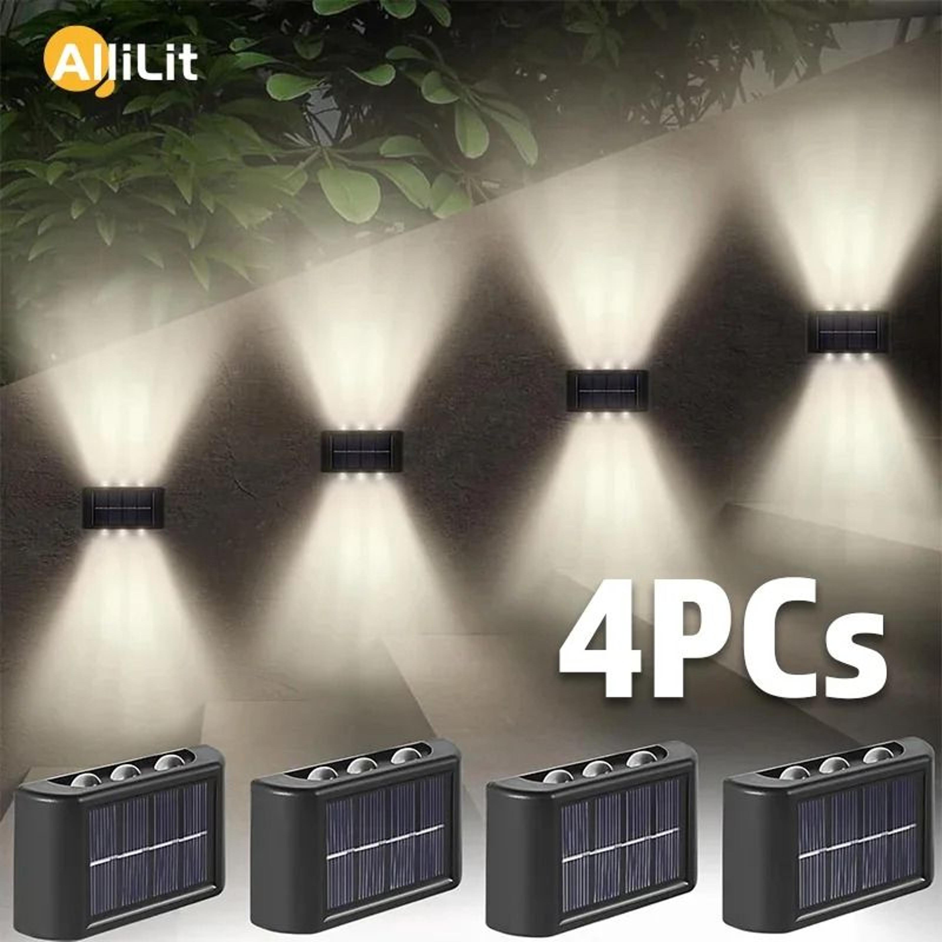 outdoor solar up and down wall lamp waterproof led luminous lights 1 to 4 pack for garden yard decor