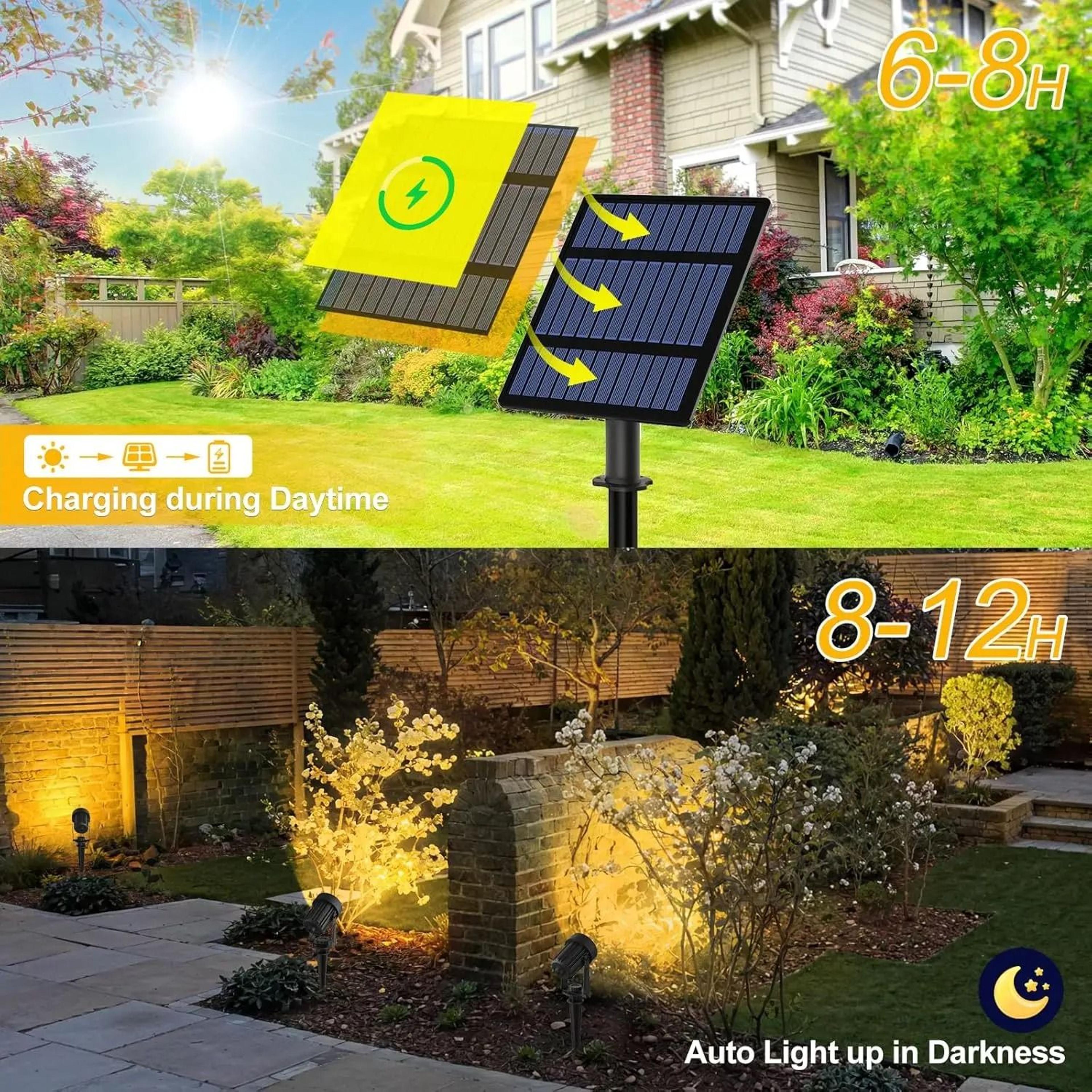 3000K Warm  6000K Cool White Outdoor Solar LED Spotlights IP65 Landscape Wall  Lawn Lights 3