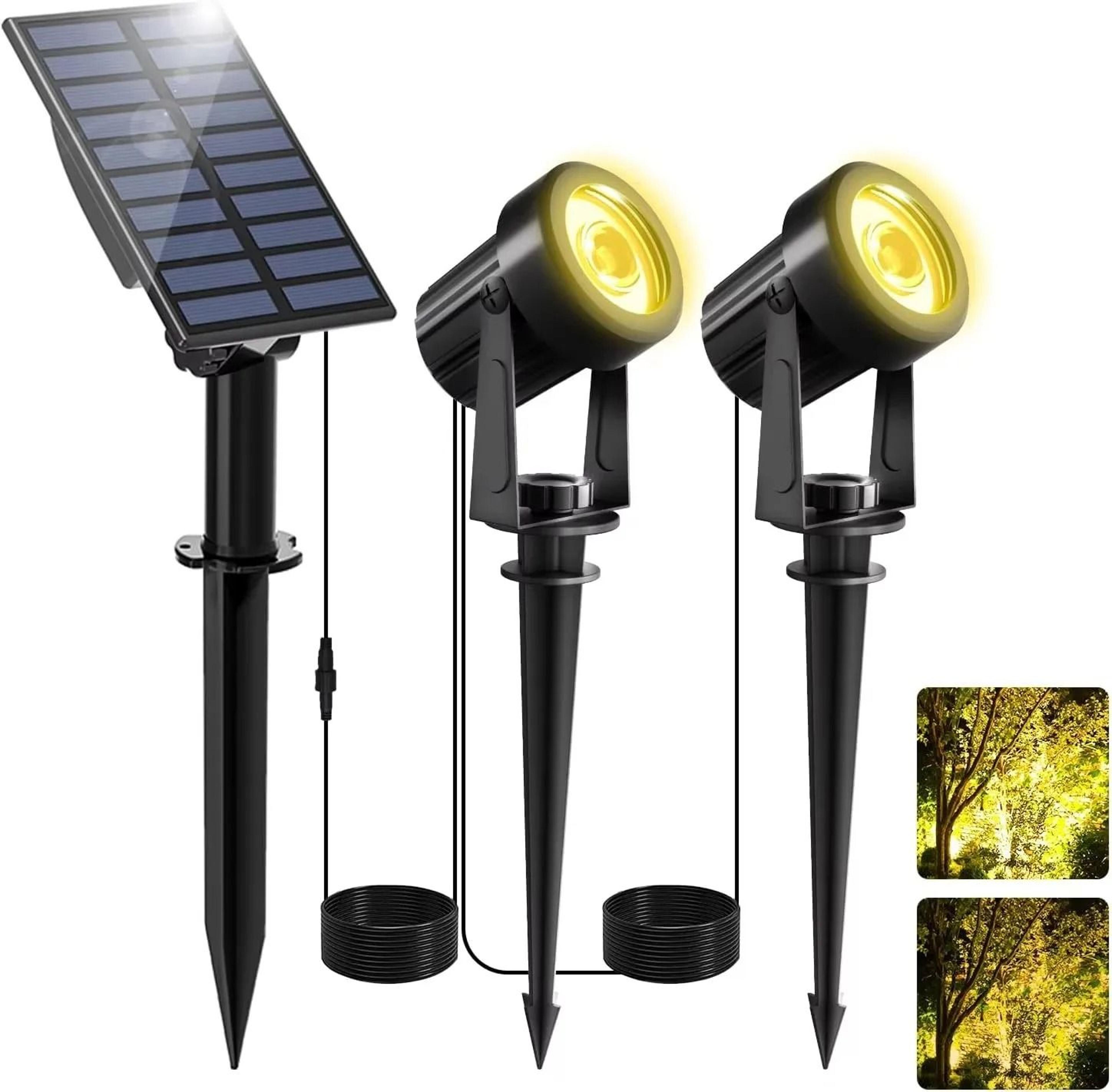 3000K Warm  6000K Cool White Outdoor Solar LED Spotlights IP65 Landscape Wall  Lawn Lights 9