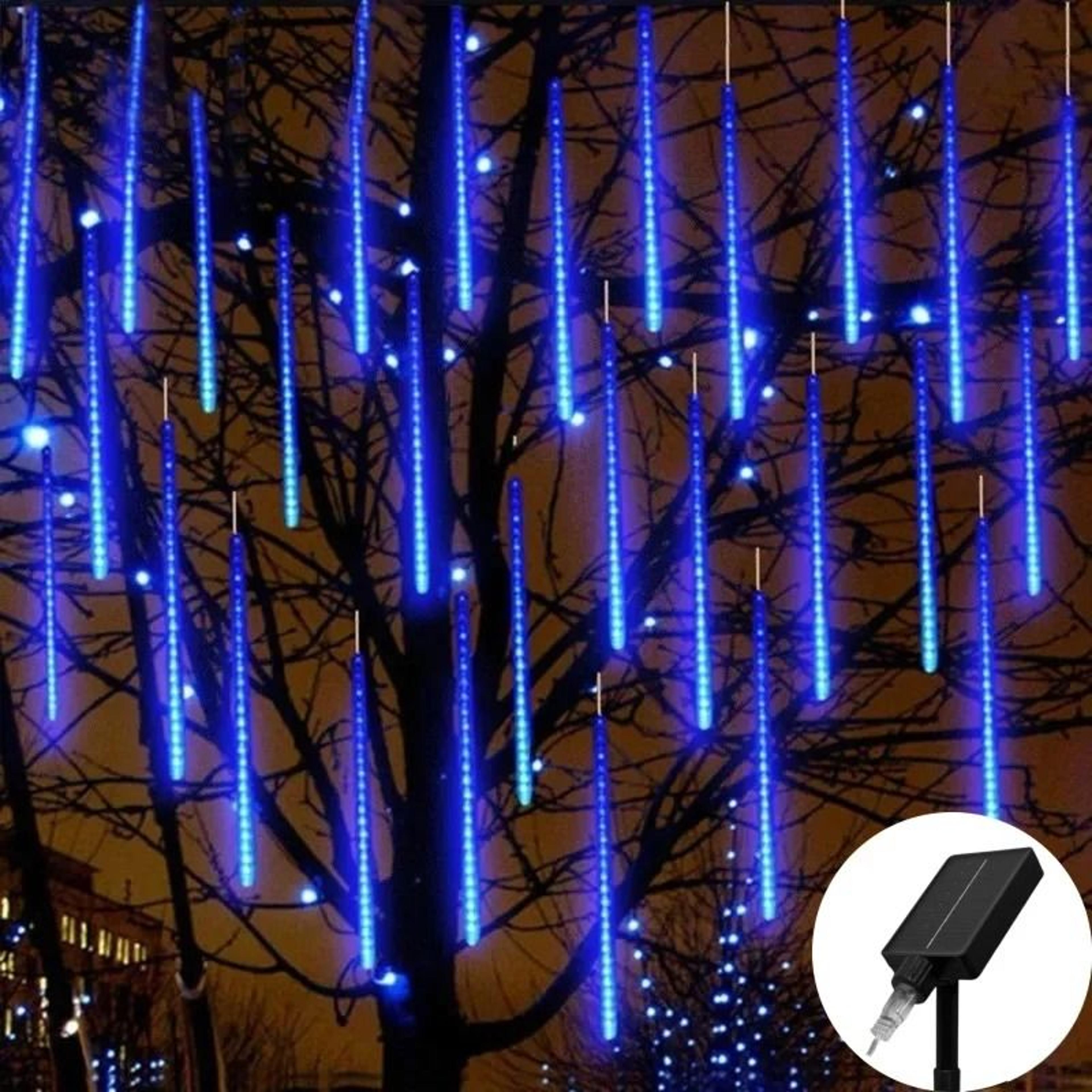 3050cm Solar LED Meteor Shower Rain Lights Waterproof Falling Raindrop String Lights For Christmas  2