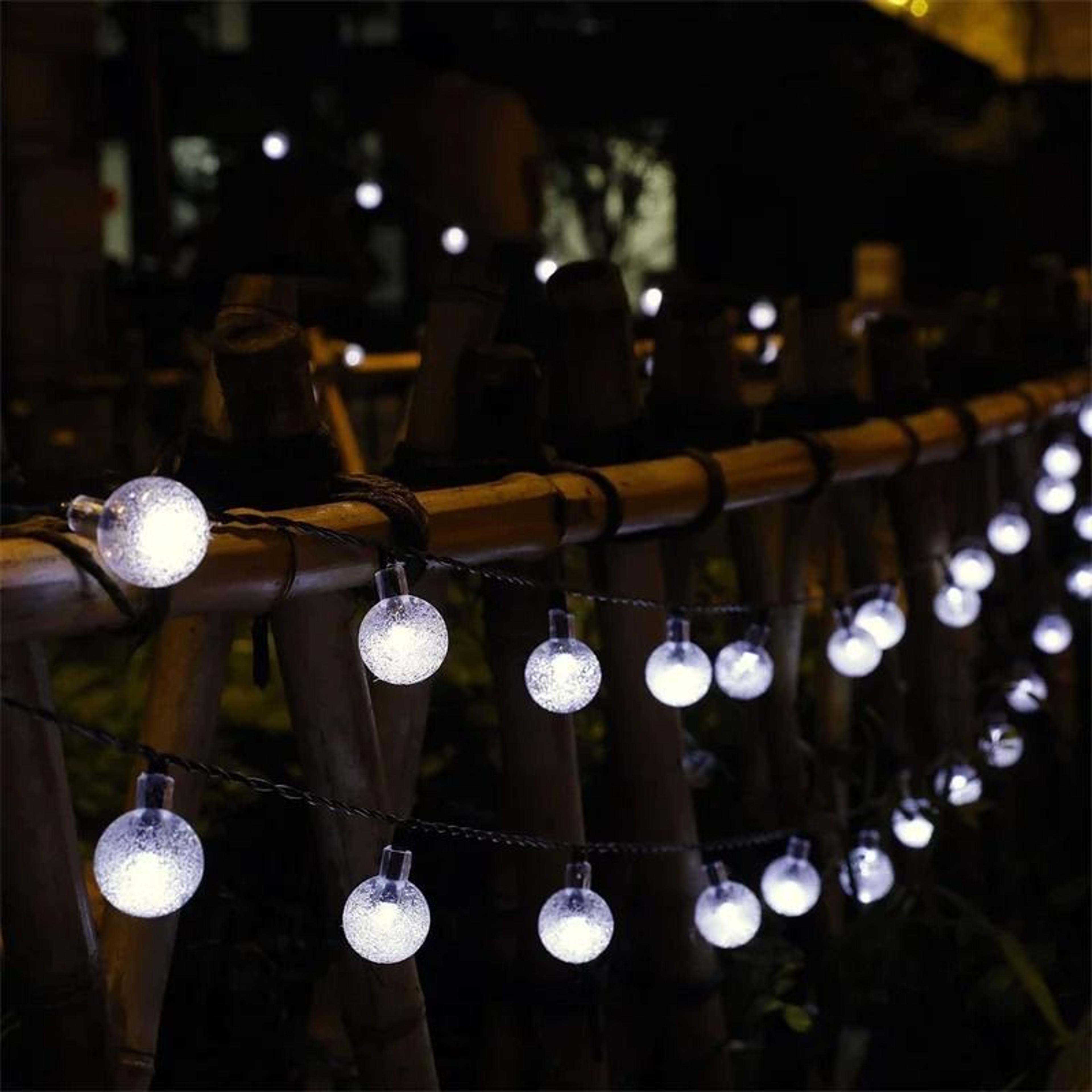 124PCS Solar String Lights Outdoor 60 LED Crystal Globe Lights With 8 Modes Waterproof Solar Powere 4