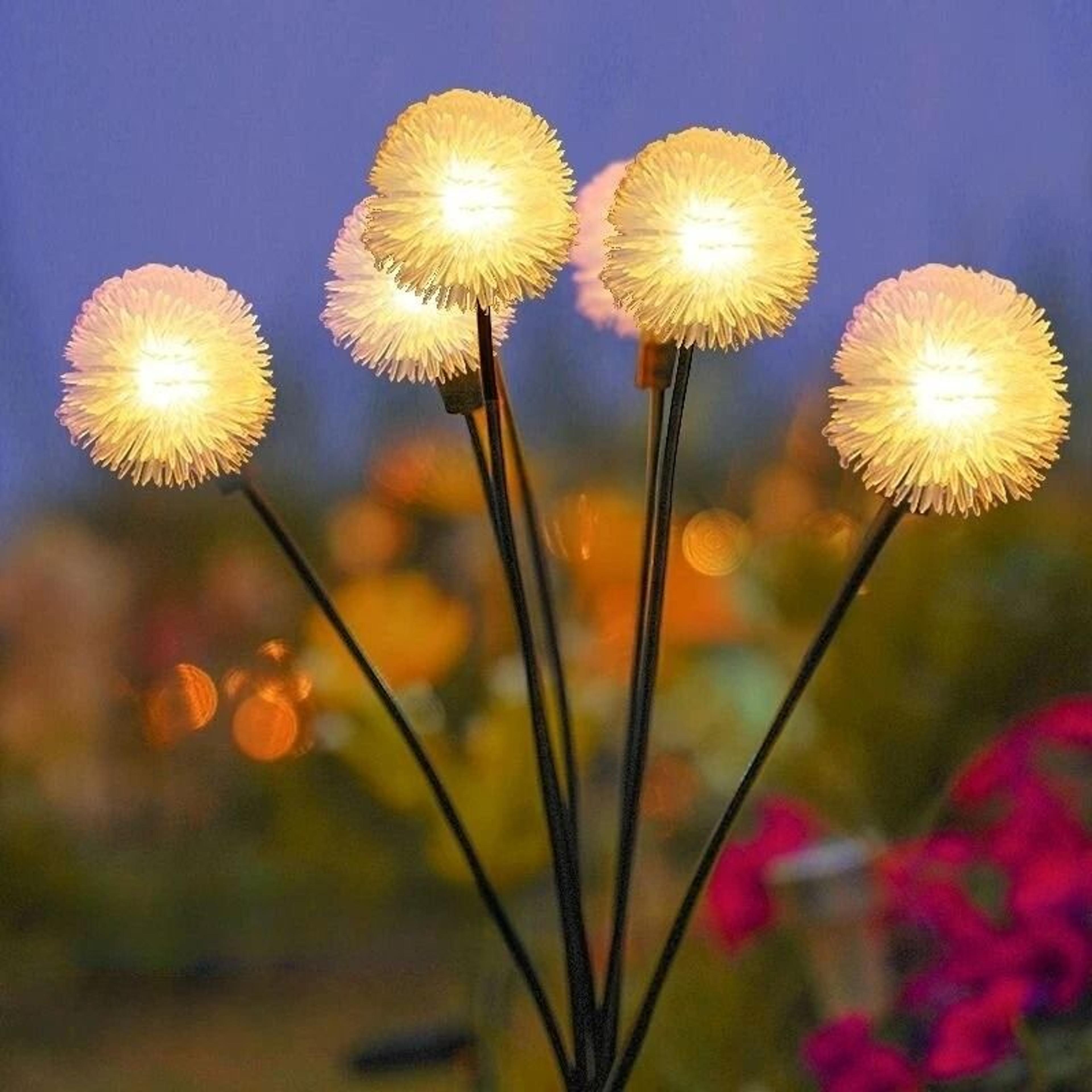 1 Pc Solar LED Dandelion Garden Light 6Head 2 Modes Lawn Lamp Ideal Landscape Accent For Yard Pathw 1