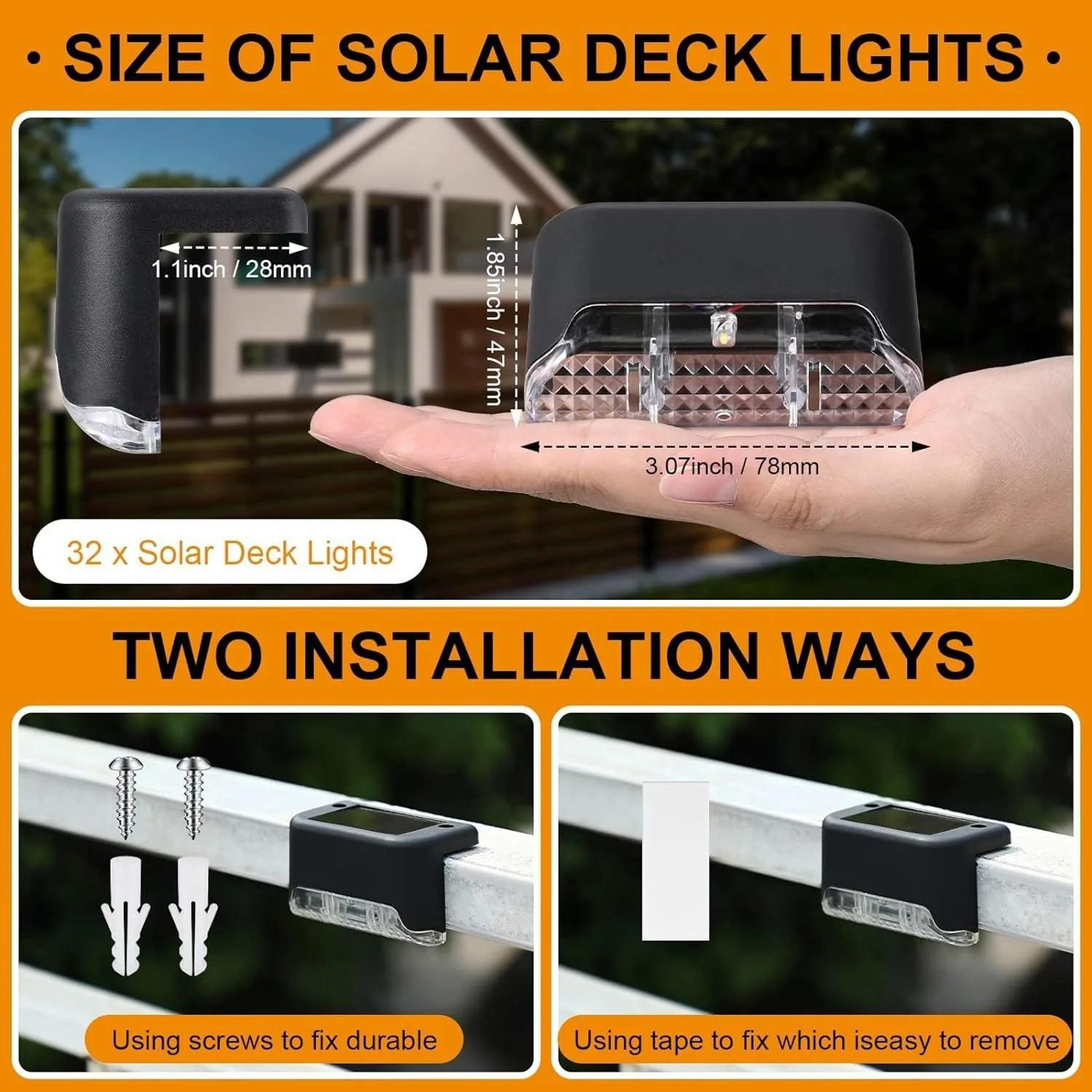 4 To 32 Pack LED Solar Step Lights Outdoor Waterproof Stair Lamp For Patio Fence Balcony Deck Pathw 2