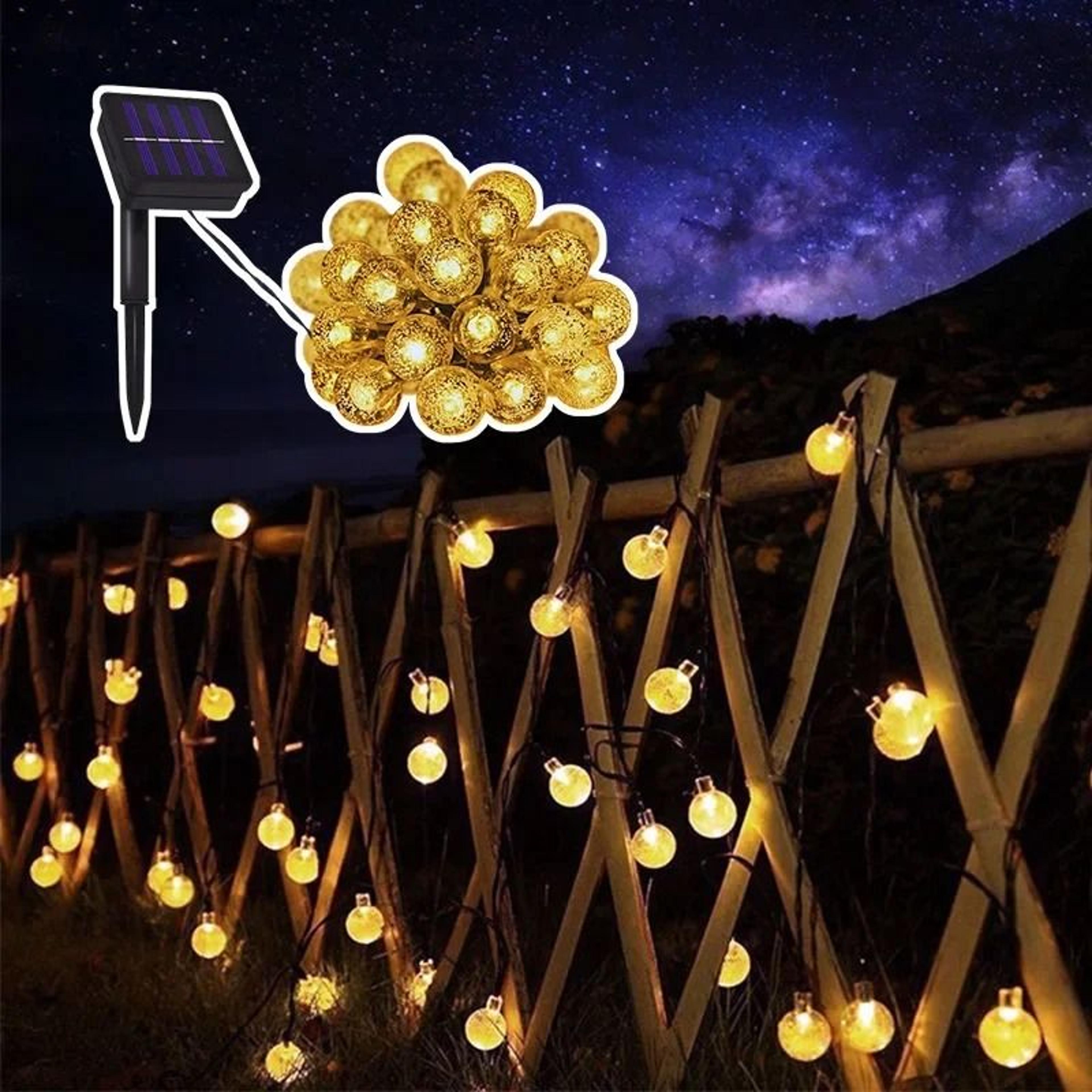 solar crystal globe ball fairy lights 8 modes waterproof outdoor string lamp for garden patio party decor