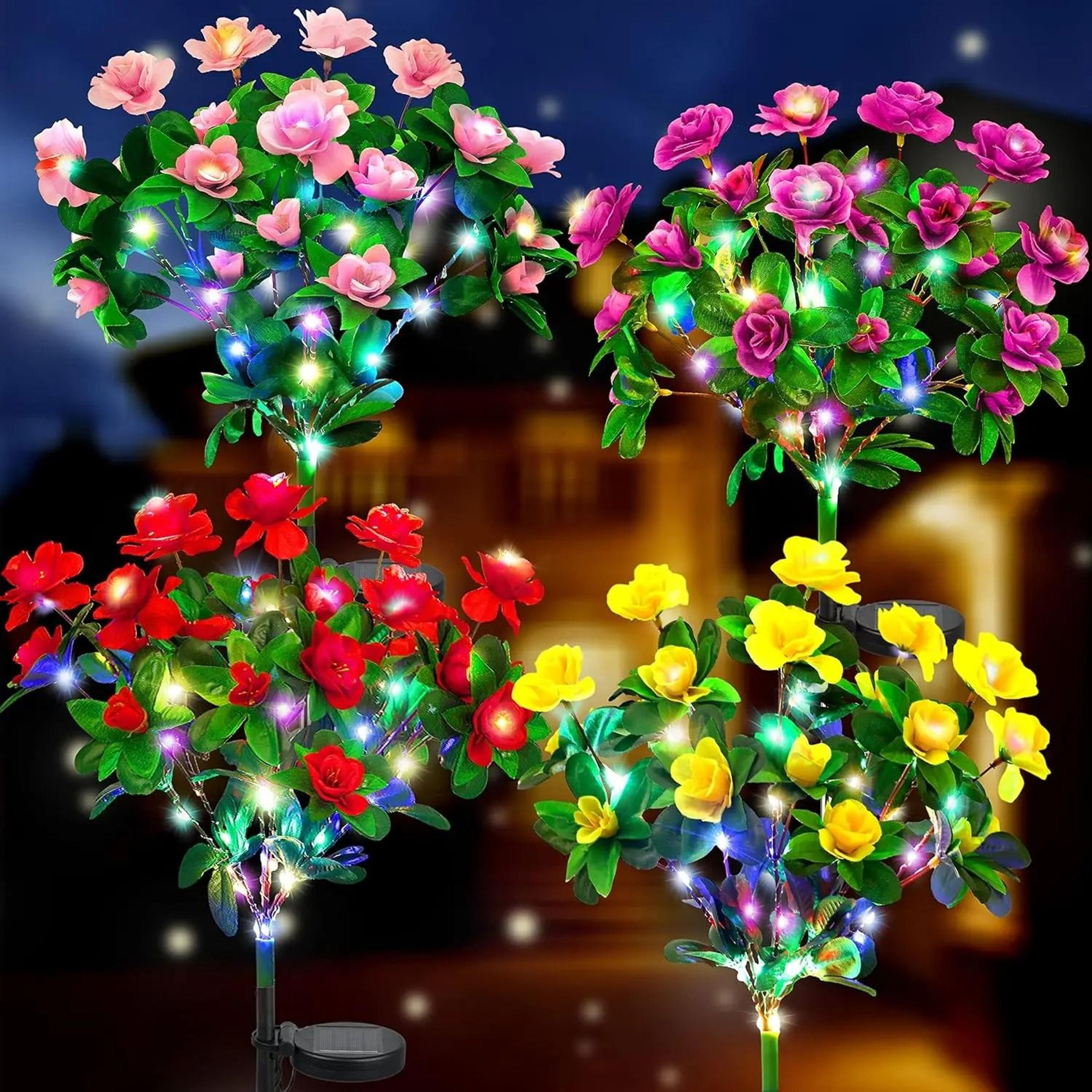 outdoor solar led flower garden light waterproof landscape stake lamp for yard lawn patio pathway decor