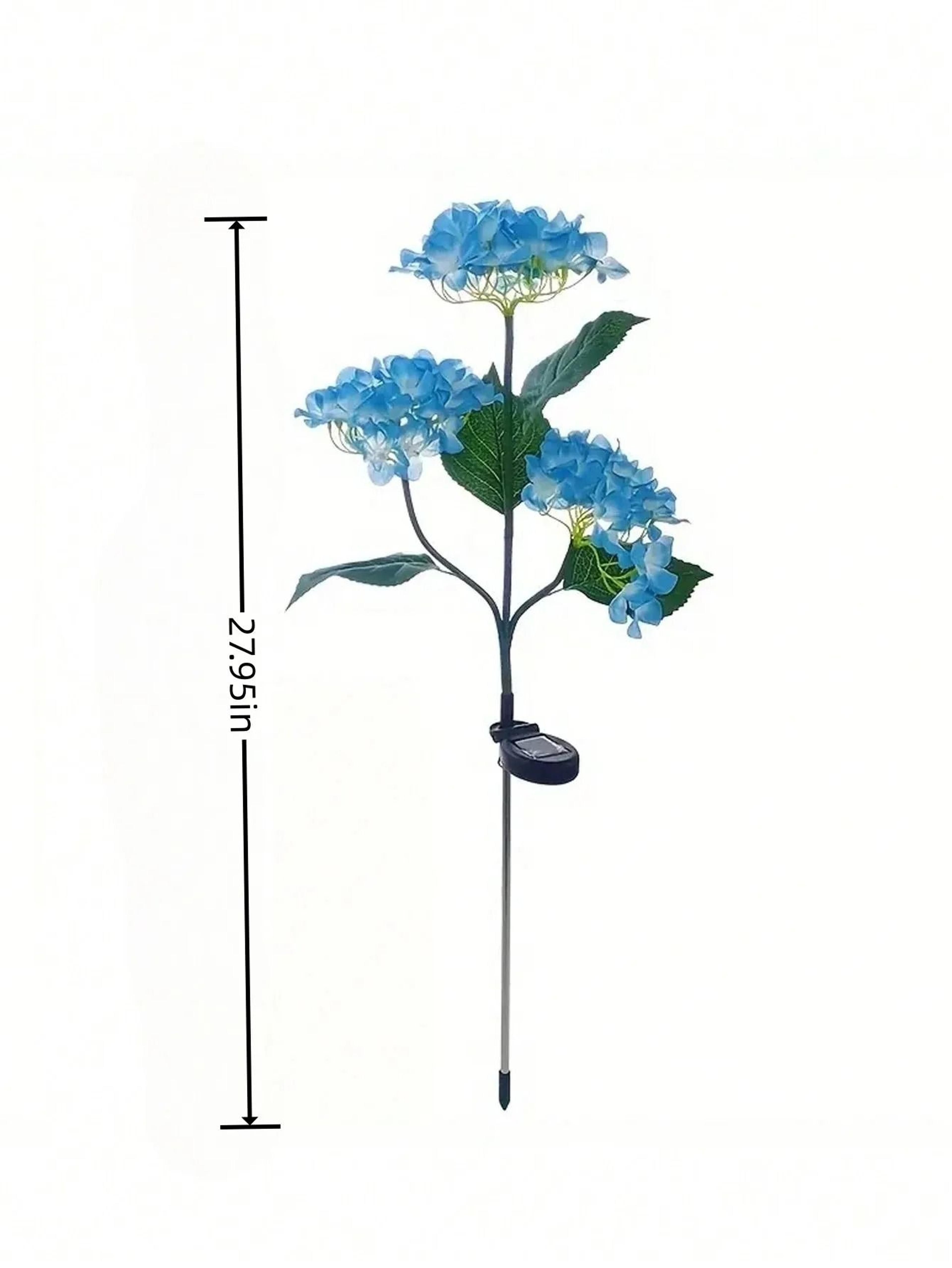 Solar Hydrangea Light With 3 Flower Heads LED Outdoor Stake Lamp For Garden Yard Lawn Pathway Decor 5